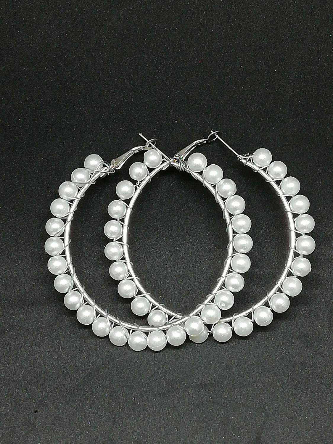 Angel gems pearl earing Pearl Metal Chandbali Earring