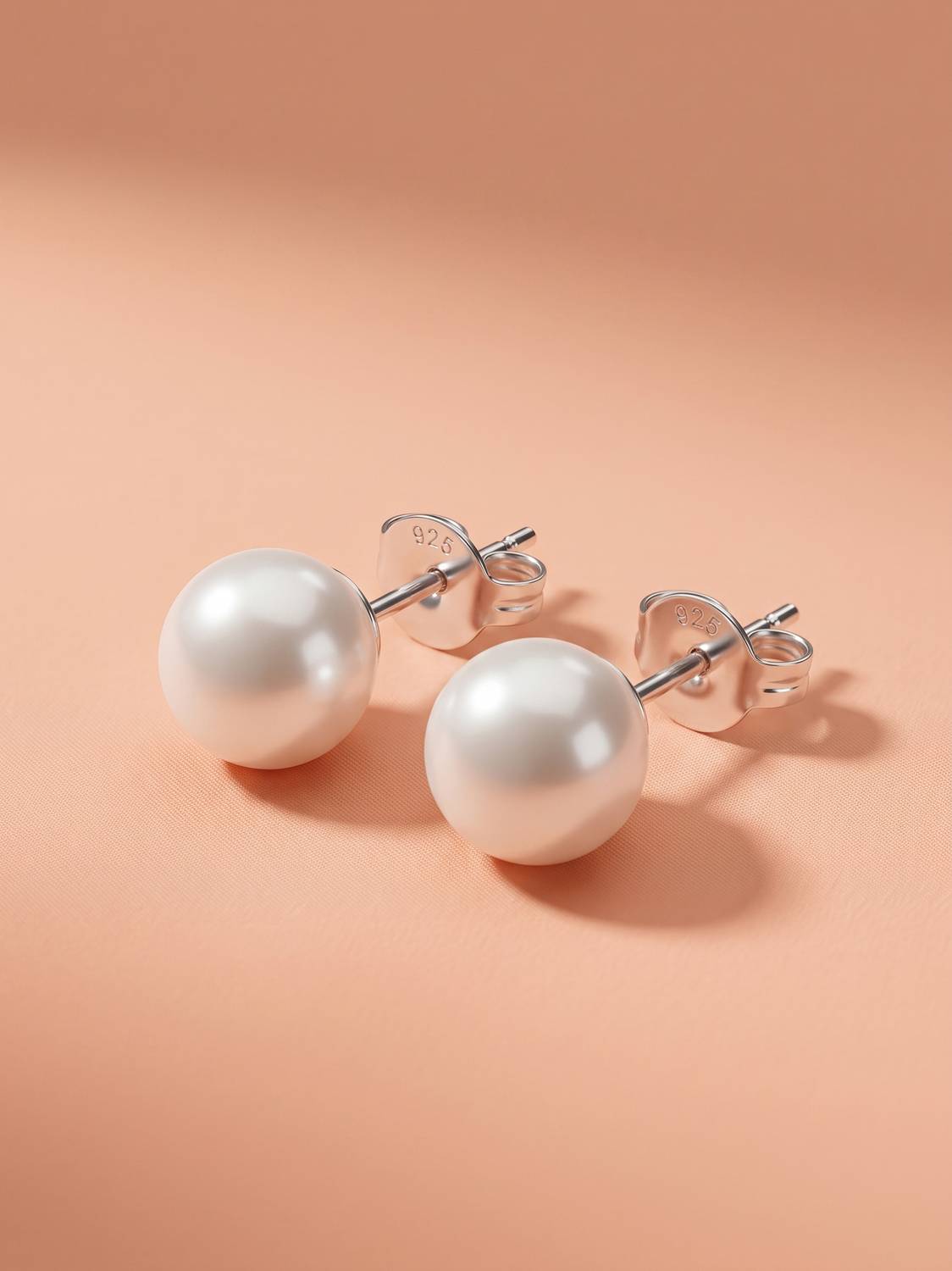 925 SILLER 925 Pure Silver Pearl Tops Pearl Sterling Silver Stud Earring