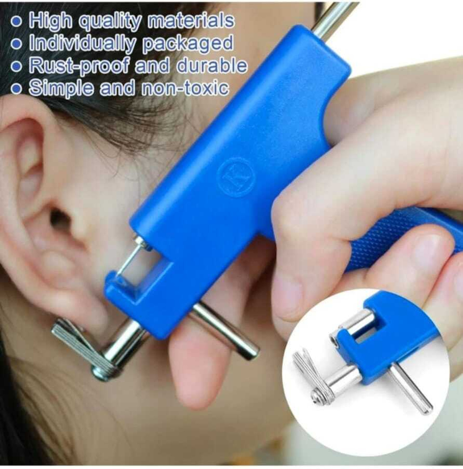 Image of Eargune Ear gun pin ear piercing machine and 48 pis Studs Punches & Punching Machines