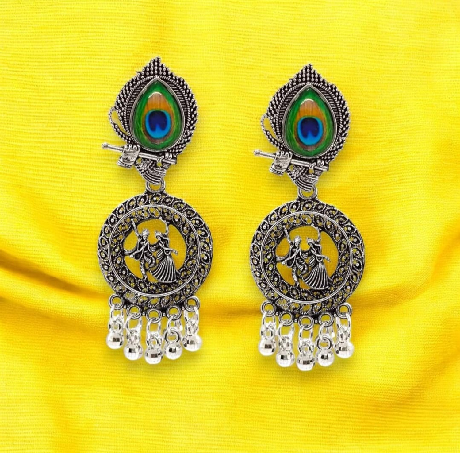 Image of DVISH 16 Pair earring box for women with Silver oxidized earrings Alloy Jhumki Earring
