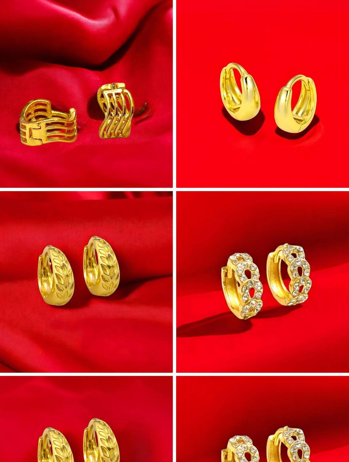 MA FASHION Cubic Zirconia Brass Hoop Earrings - Image 1