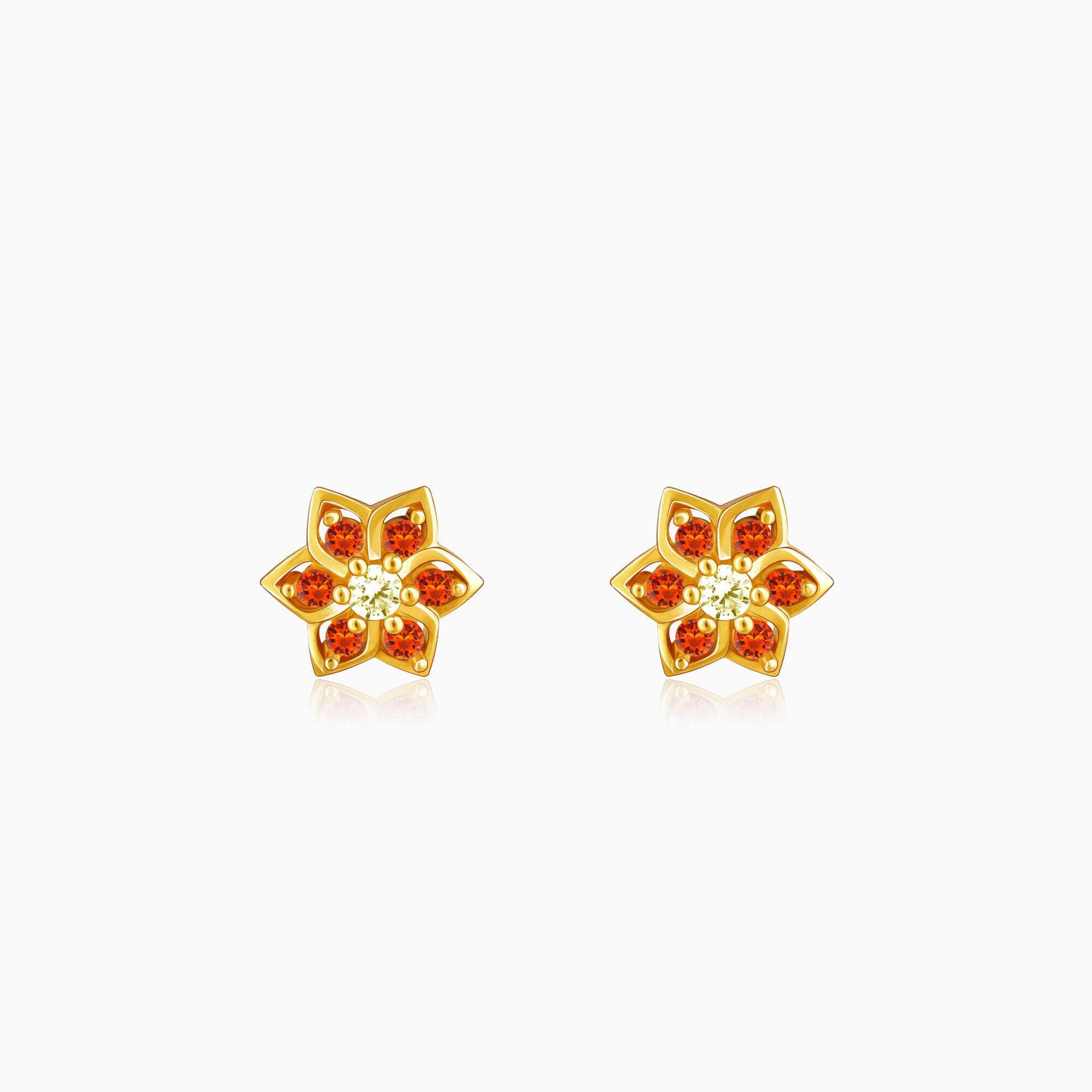 Image of GIVA Silver Golden Clio Earrings Zircon Sterling Silver Stud Earring