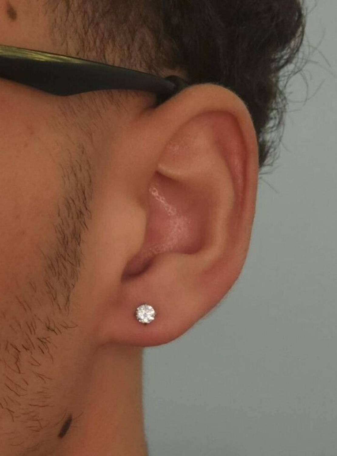 Quickcart Diamond White Studded Gold Plated Ear Stud - Image 1