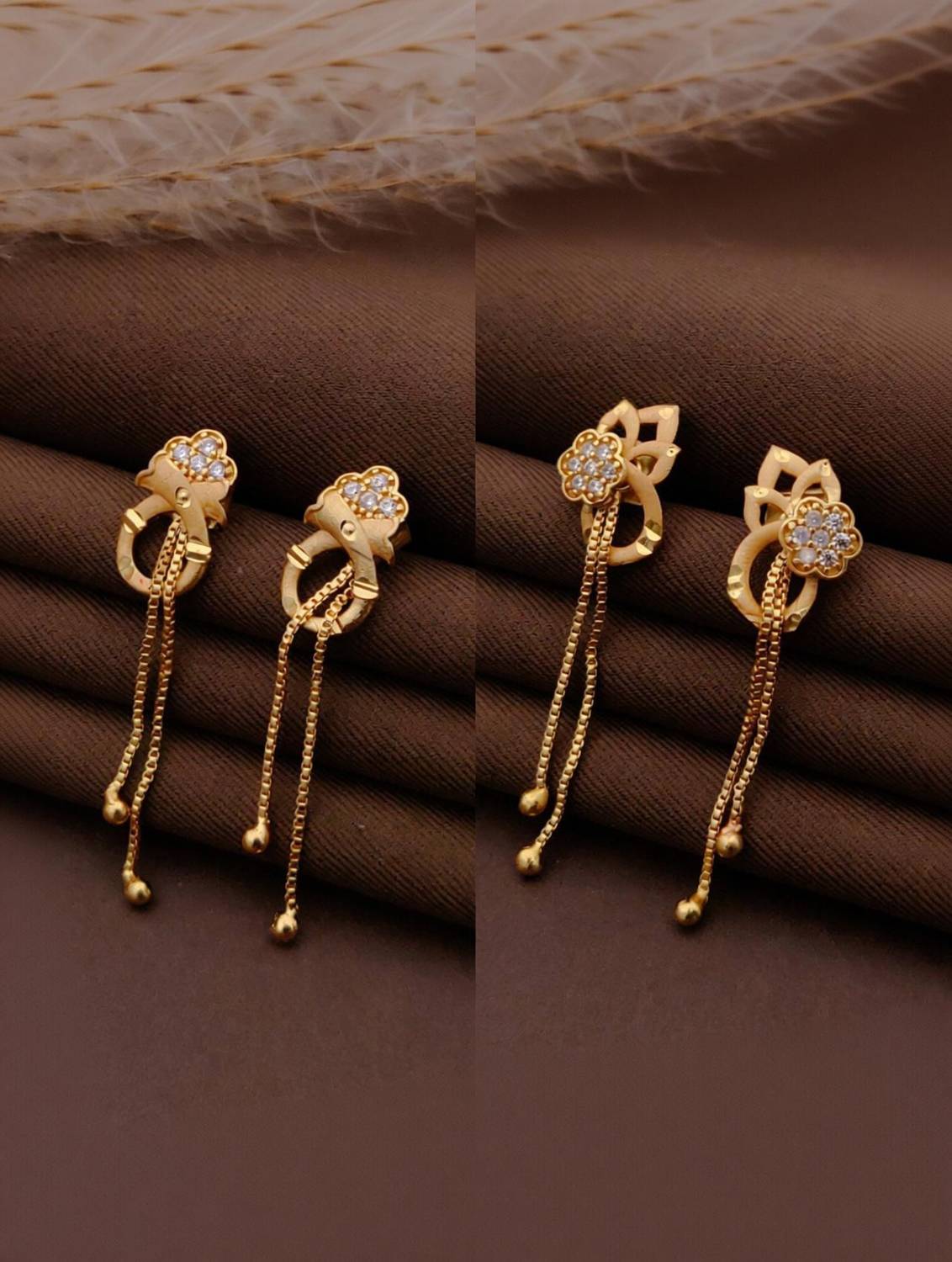 bhanu diam Bestseller Earrings Diamond Brass Stud Earring