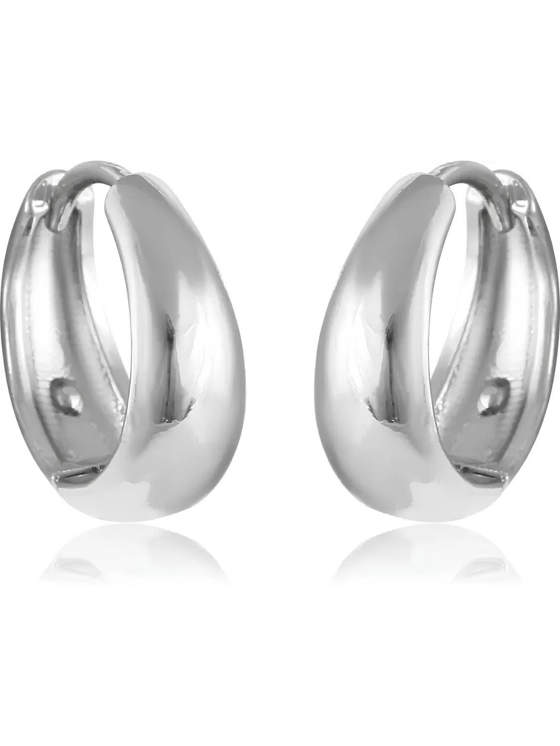 Karishma Kreations Mens Jewellery Valentine Silver Kaju Bali Hoop Stud earrings for men/ Ear rings Combo For Men / Gents / Boys / unisex Salman Khan style mens jewellery Cubic Zirconia Copper, Brass Earring Set, Clip-on Earring, Plug Earring, Stud Earring, Hoop Earring