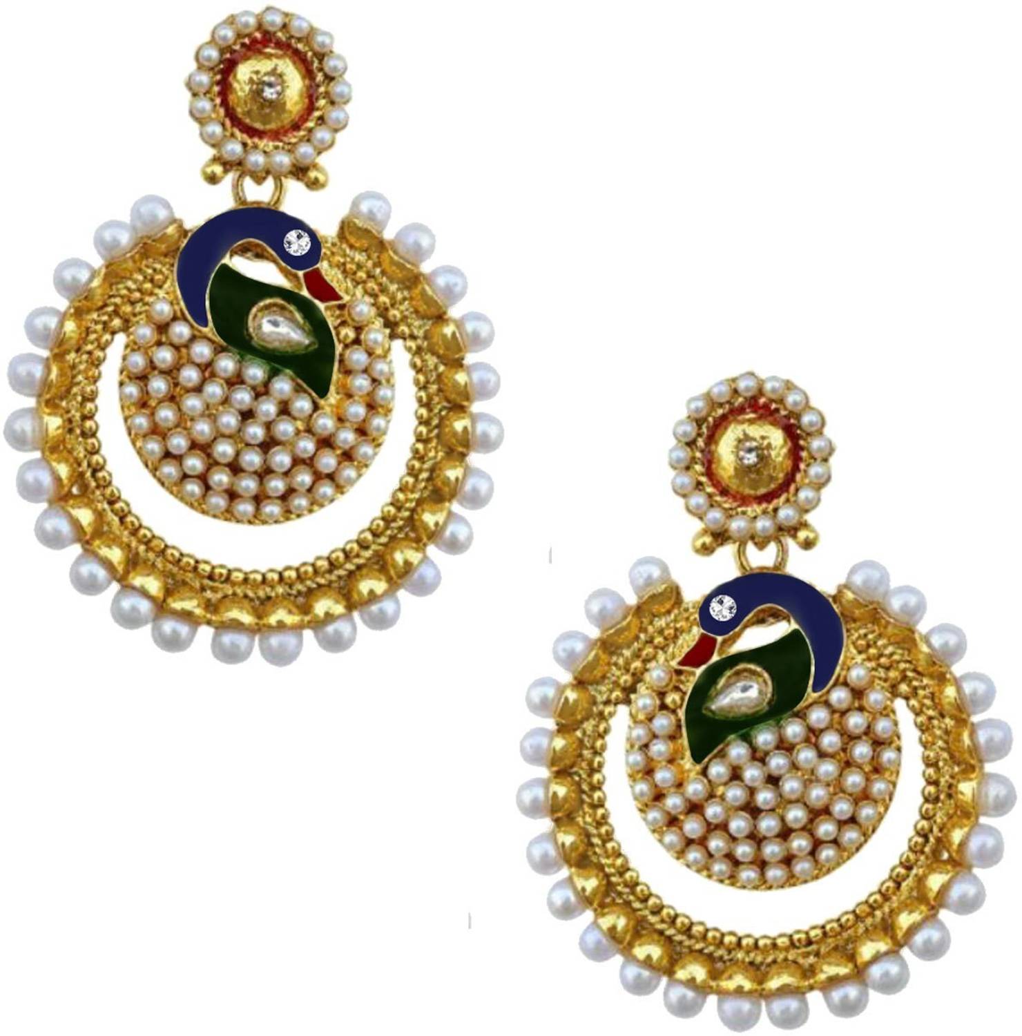 alysa Crassendraa Peacock Alloy Drops & Danglers