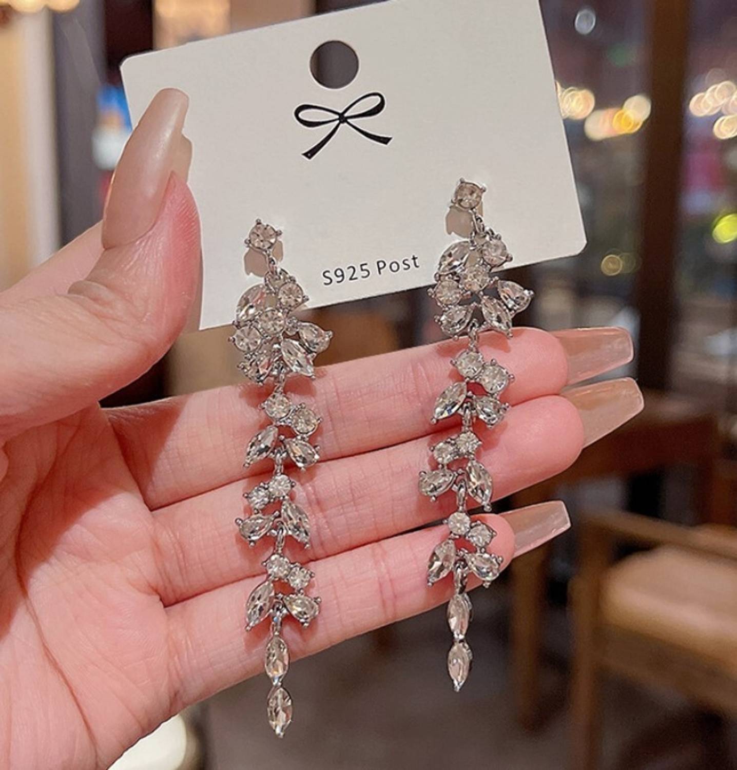 AKISON Flower Leaves Long Earrings - Image 2