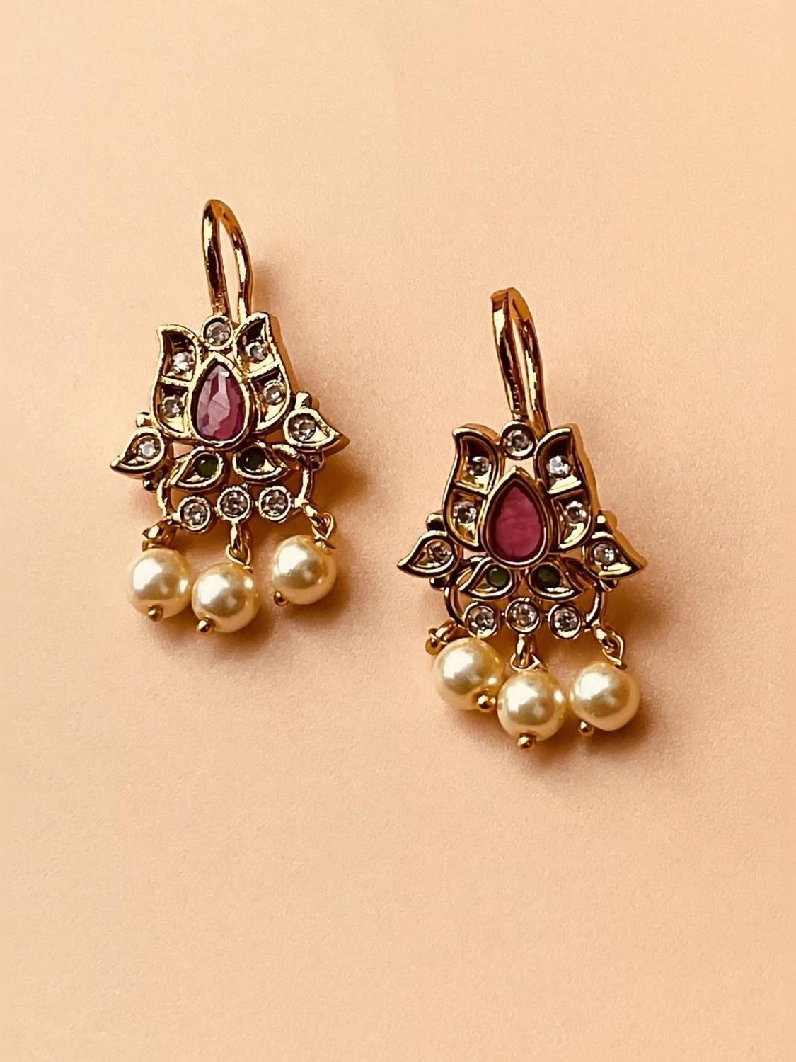 Ajrang Bugadi earrings Pearl Alloy Clip-on Earring