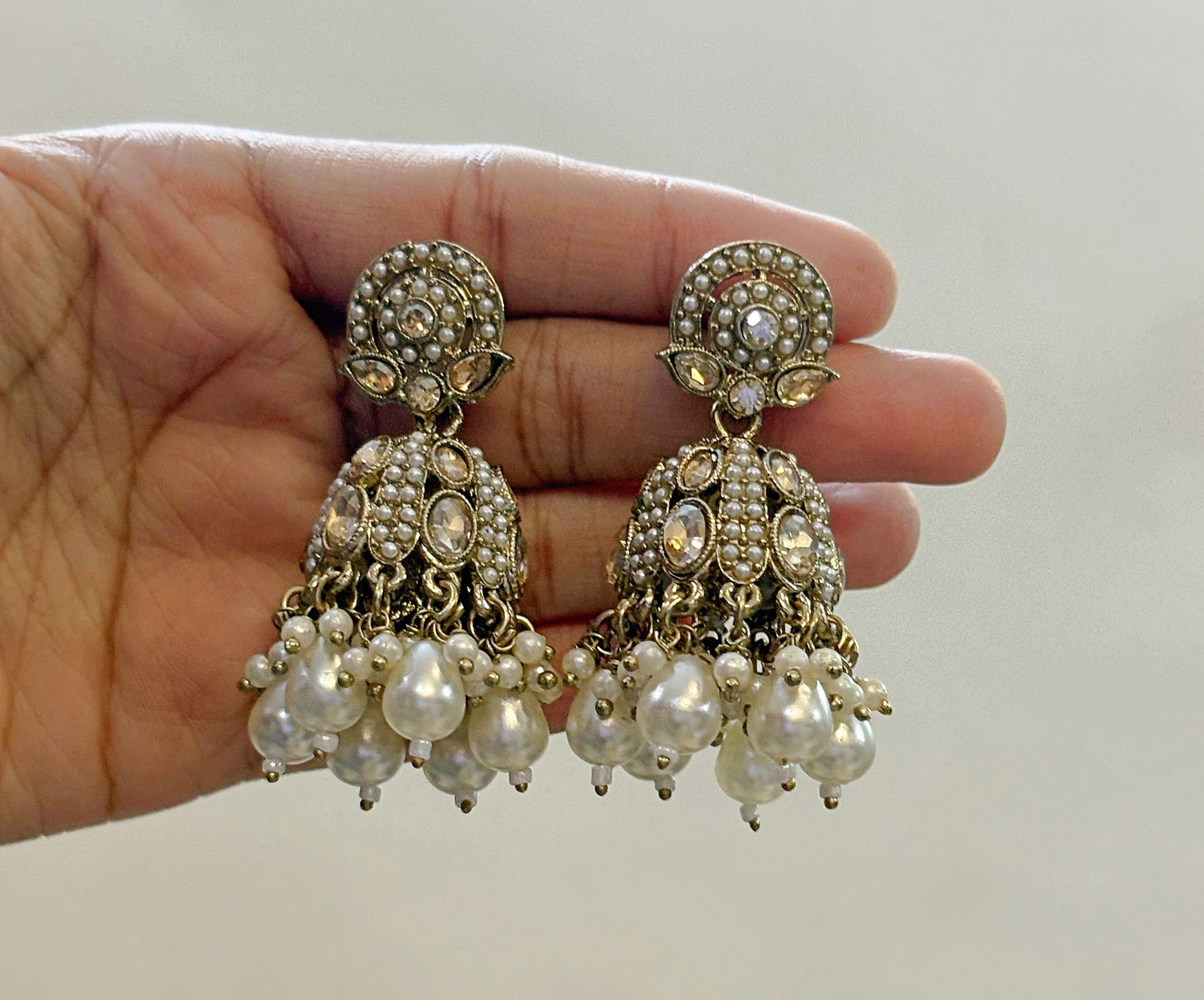 Image of NAGINA CREATION 4006 Beads, Crystal Alloy Jhumki Earring