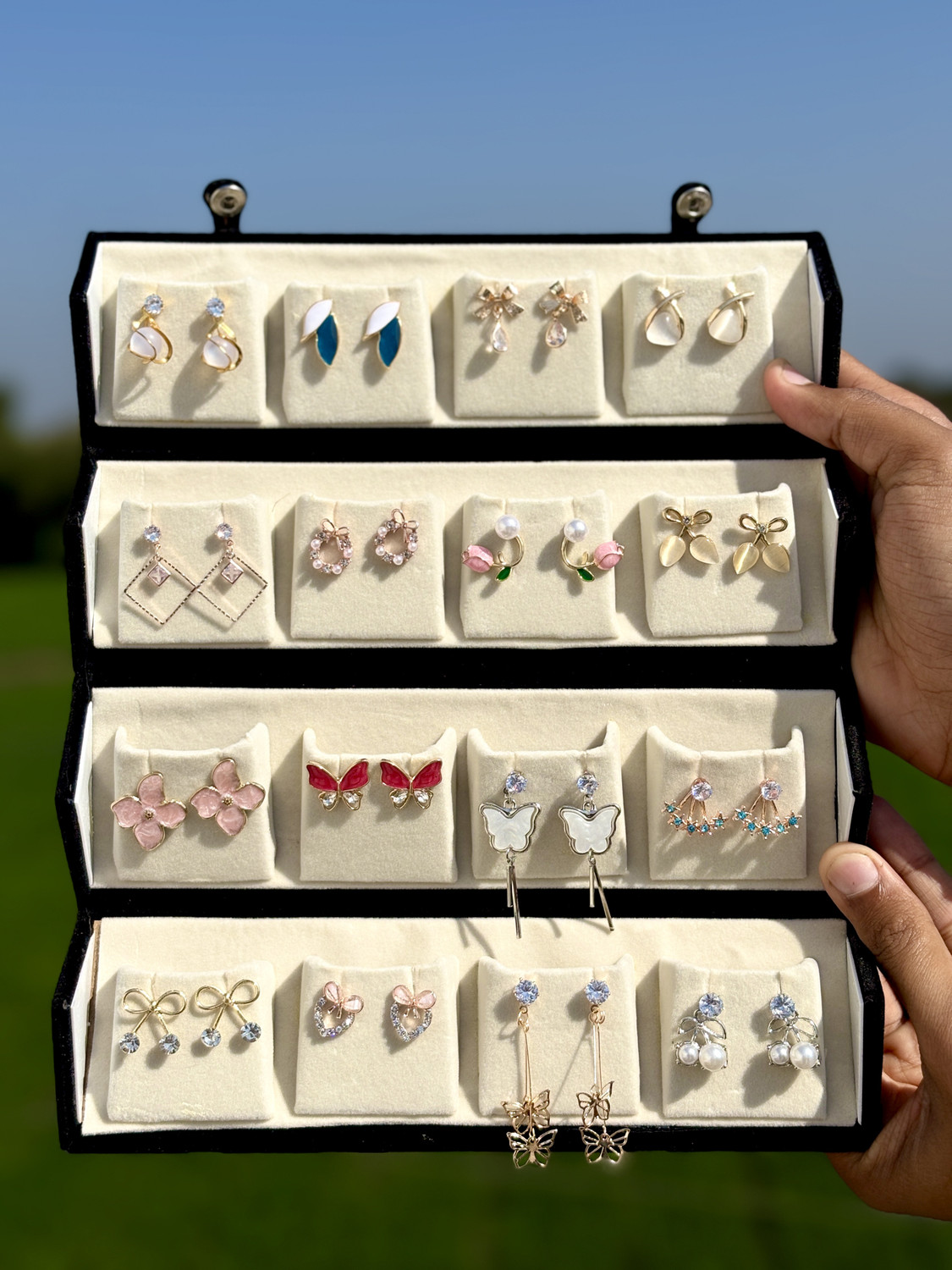Image of Treviyaa 16 Pair Stylish Western Earrings Set for Women & Girls | Trendy Fashion Combo Alloy Earring Set