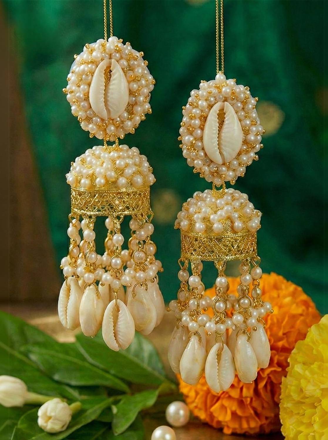 advika creations india Pearl & kaudi Jhumka Earring Alloy Jhumki Earring