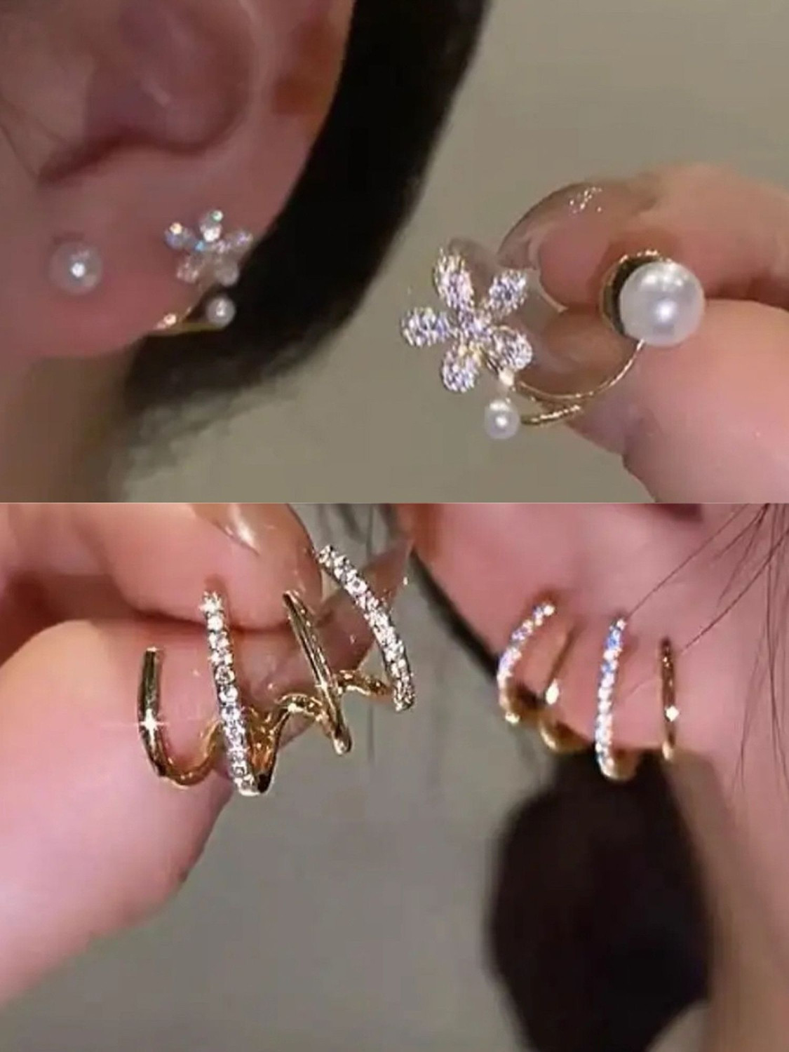 Image of estailo fashion Sandhyora Bling Blogger Daisy Earrings Cubic Zirconia Alloy Stud Earring