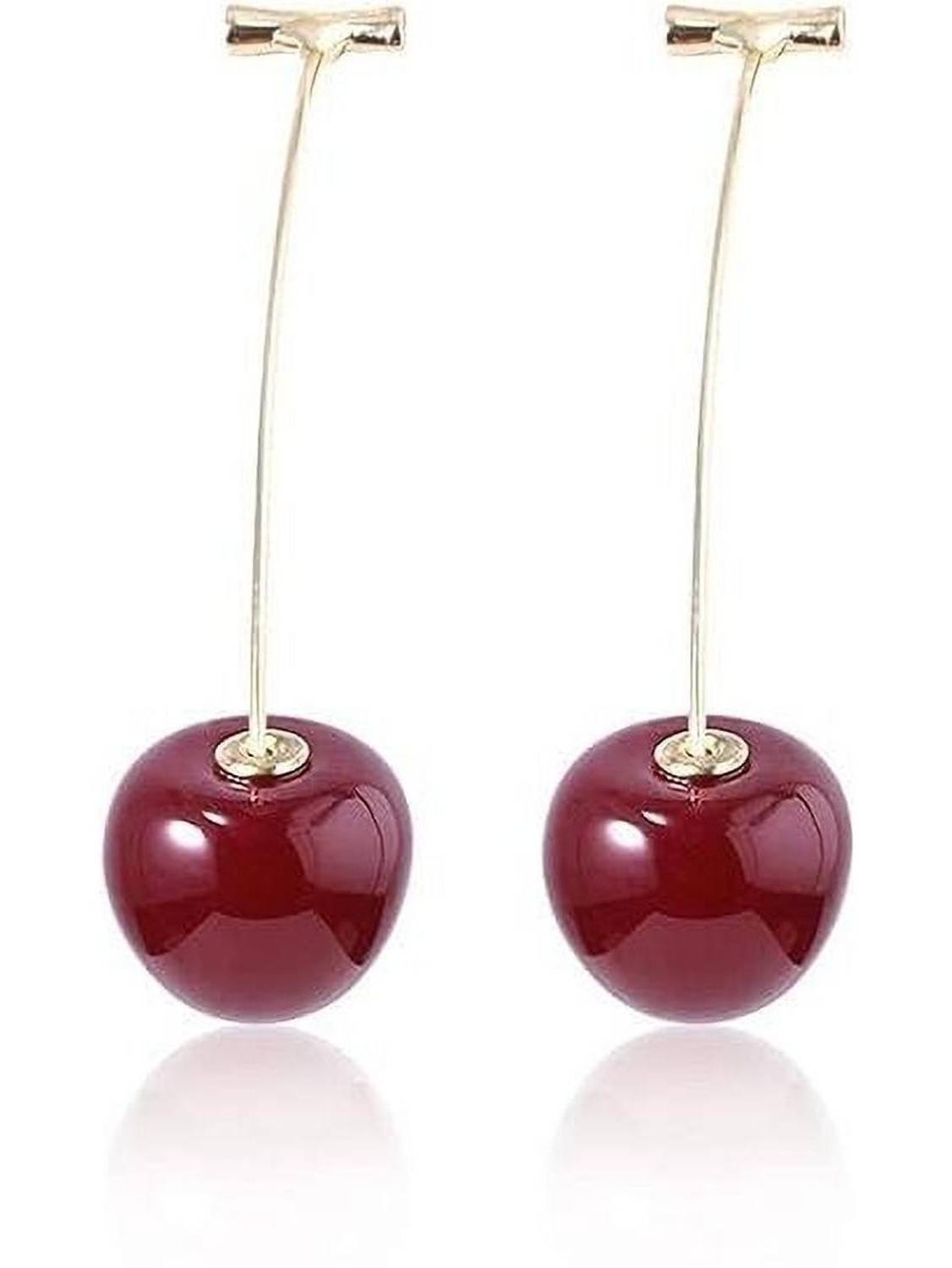 Aadvik Collections Stylish Korean Earrings Cherry Earrings - Lightweight Earrings for women Alloy Stud Earring