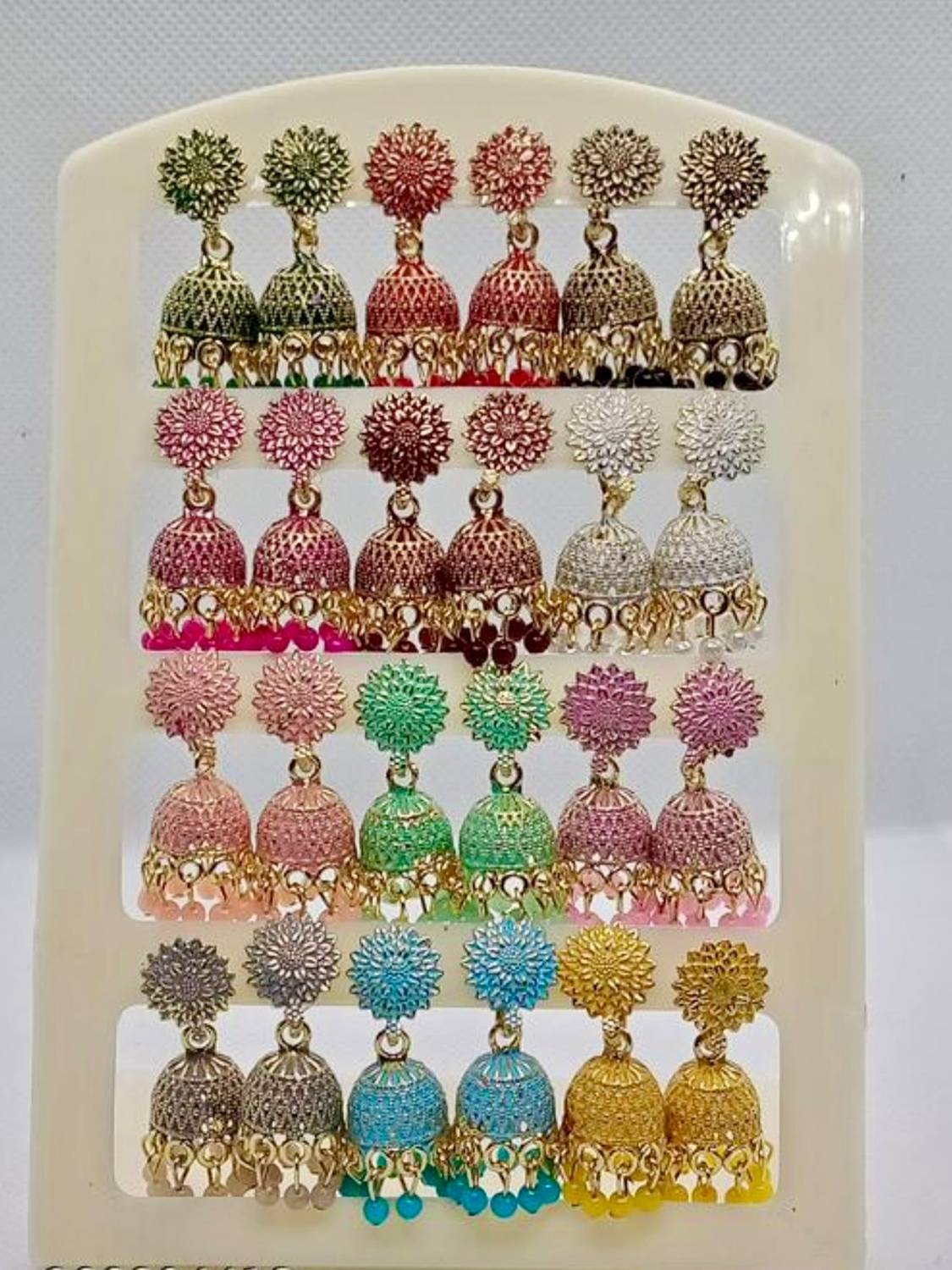 Antico 12 Pair Colorful Jhumki Jhumka Oxidised Earrings for Women and Girls Alloy Jhumki Earring