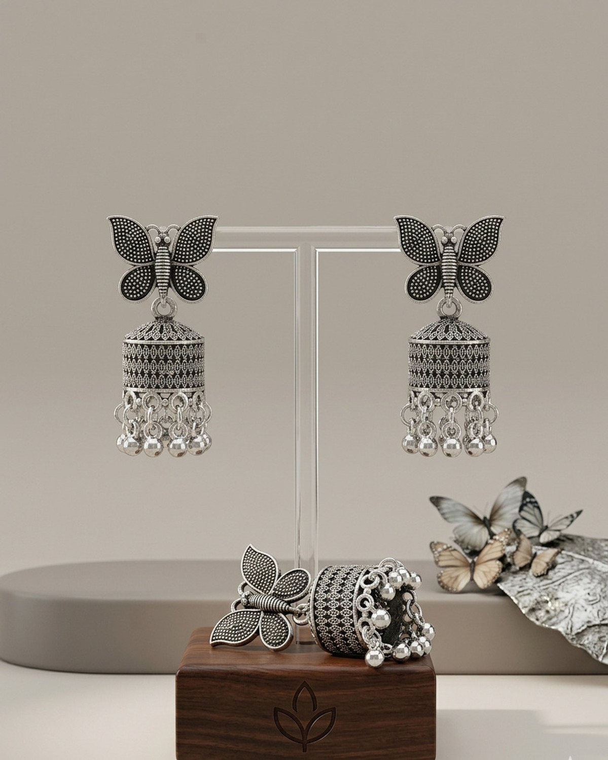 Image of HS BANDHU Premium Set Of 12 Earings With Velvet Folding Box Metal Earring Set, Jhumki Earring, Stud Earring