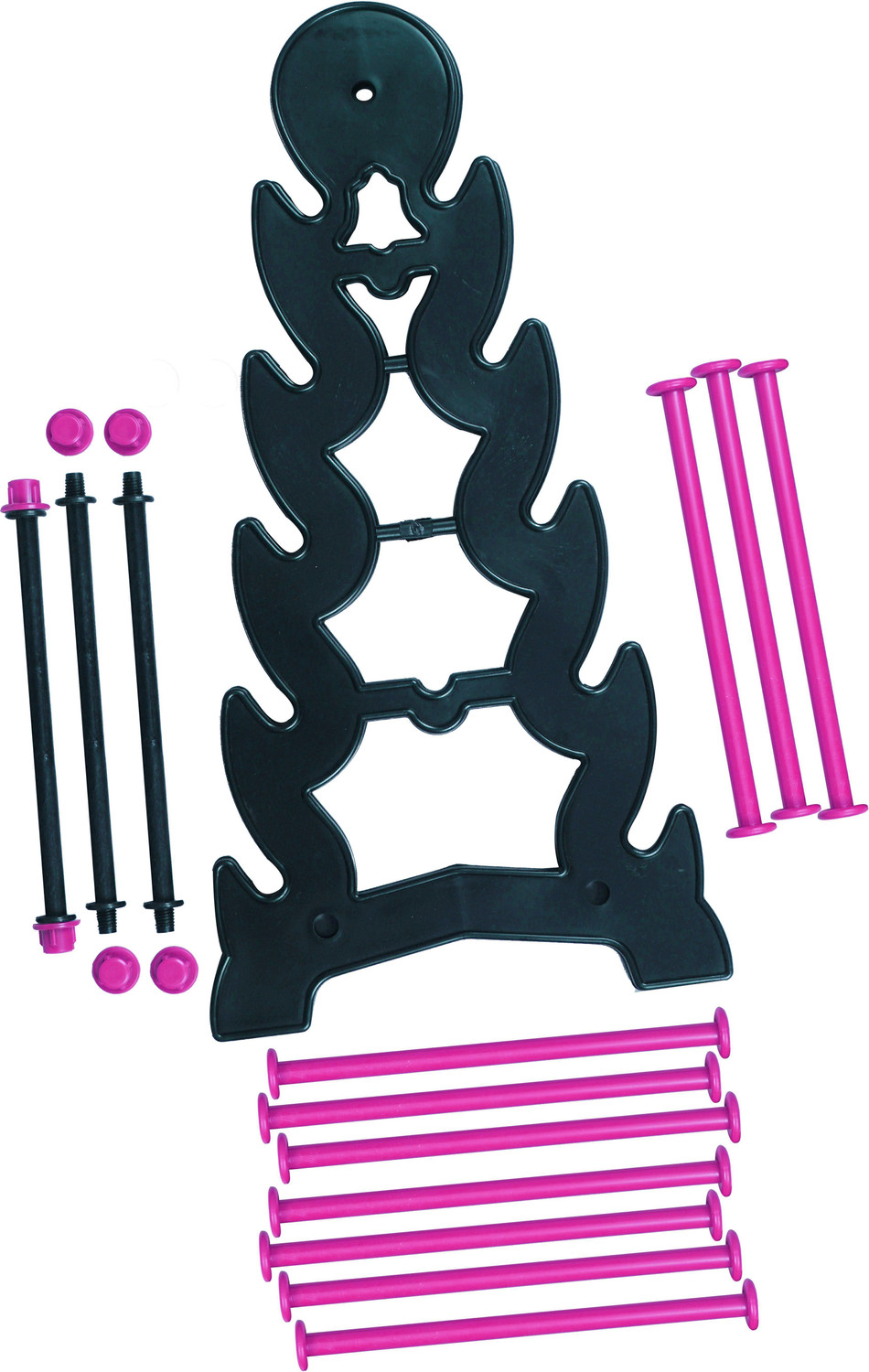 Image of Zyntra Black & pink 4 Step Designer Bangle Stand Plastic Stud Earring