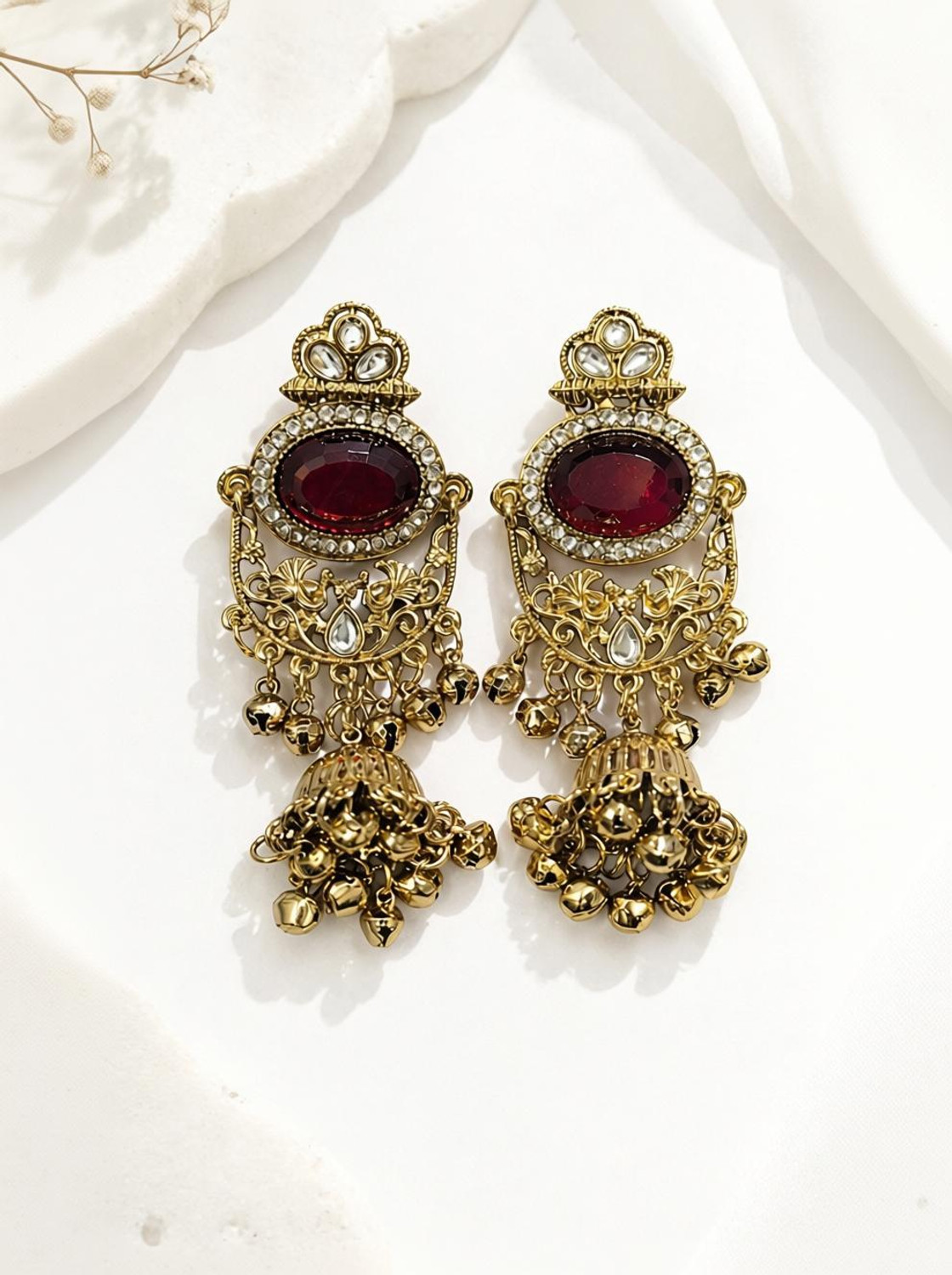 Ammora fashion Kashmiri jhumka earrings Crystal Alloy Jhumki Earring