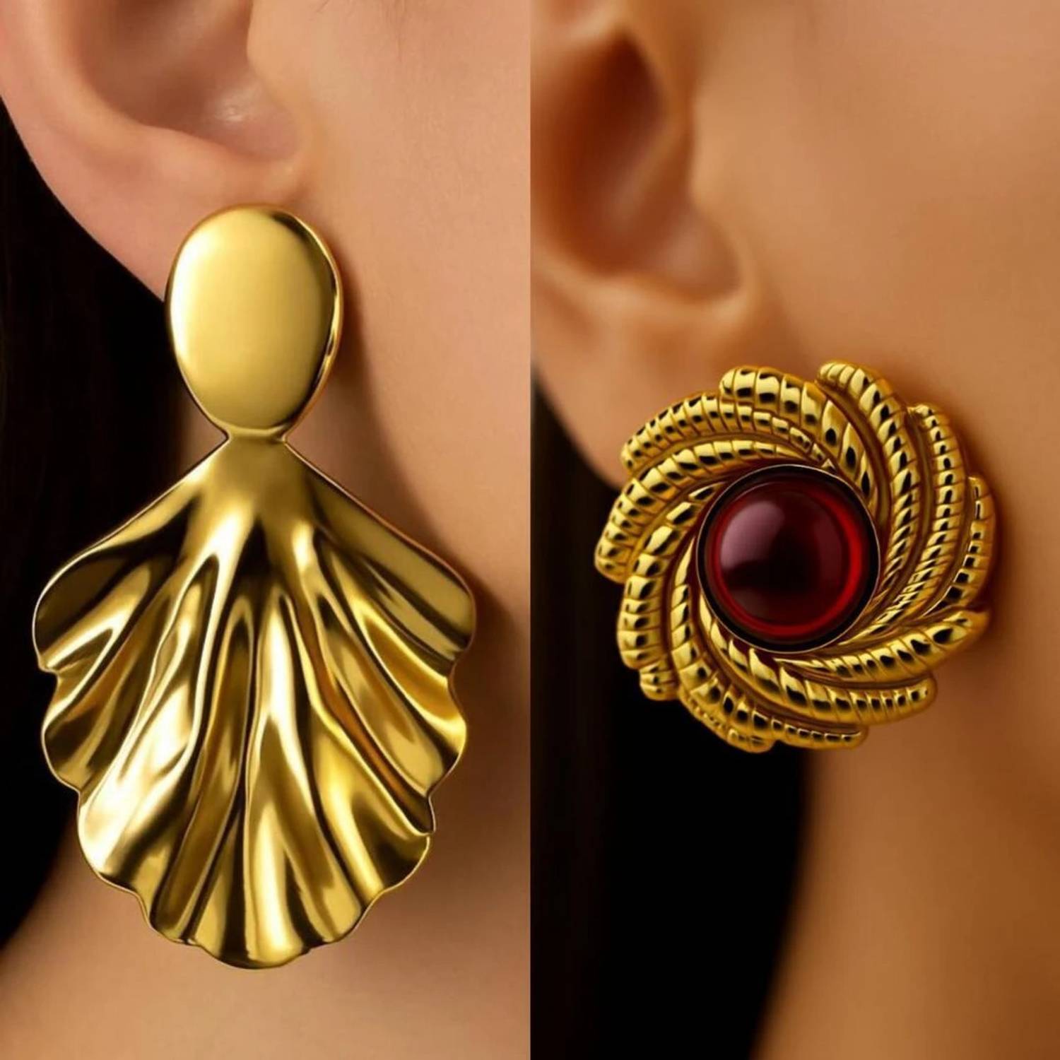 ピアス Inui Flipkart.com - Buy NUI Combo Of 2 Stainless Steel Gold Plated