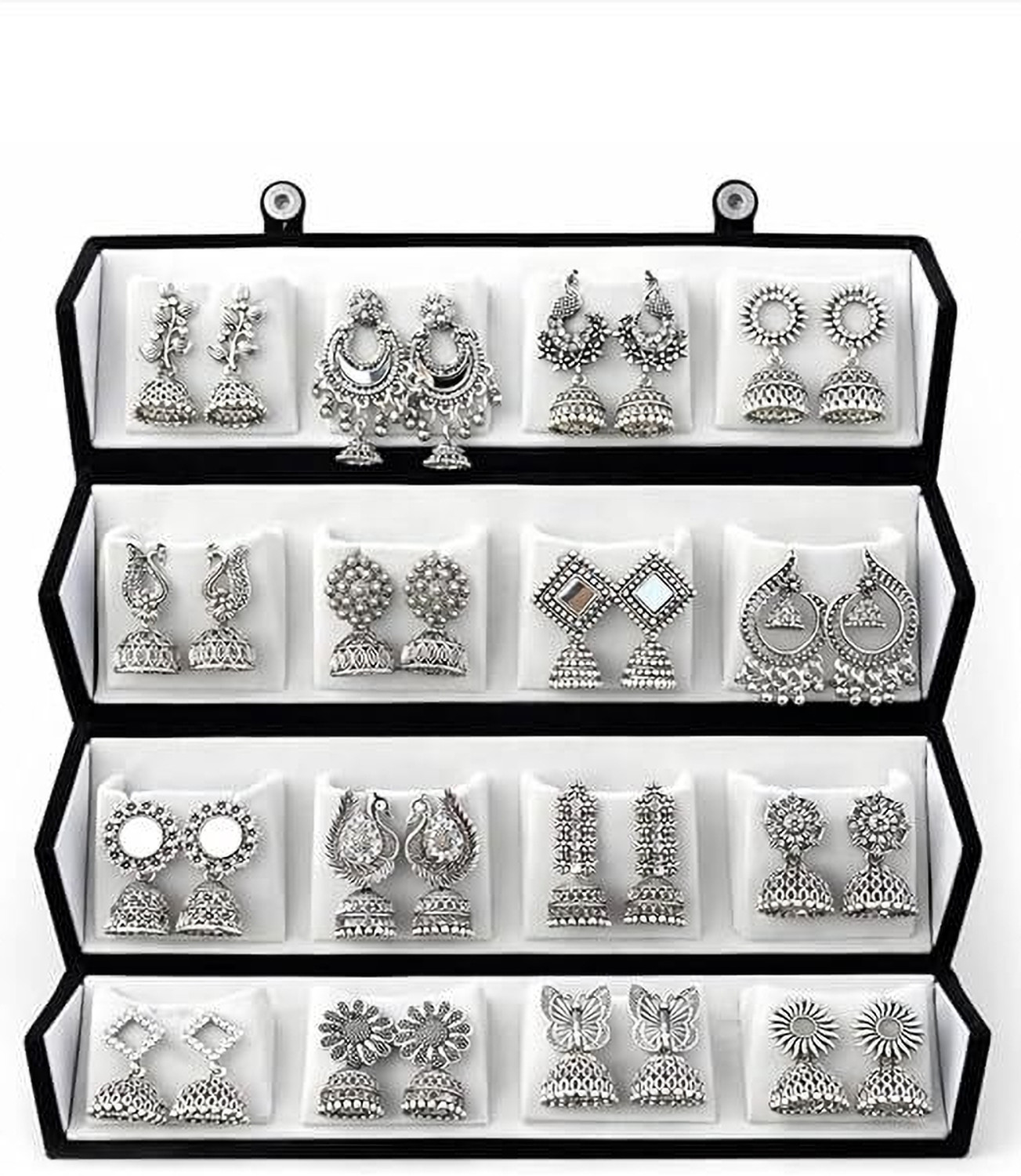 Image of Sihn 16 earring set with box Sterling Silver Earring Set Alloy Drops & Danglers, Jhumki Earring, Earring Set