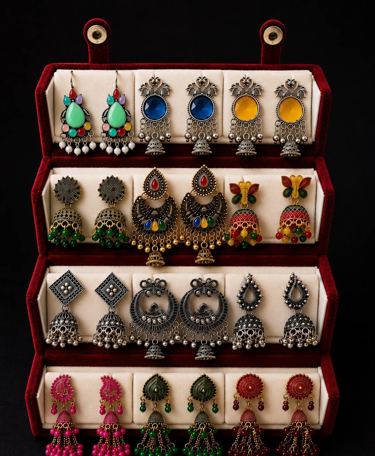 Aashtalifestyle Colour full jhumki Alloy Chandbali Earring, Jhumki - Image 1