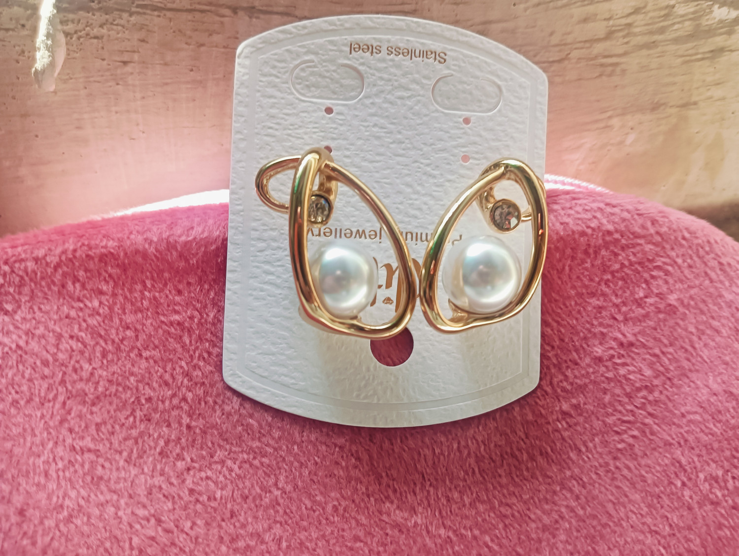 Image of Tanishq Tanishq Golden Earrings Stainless Steel Stud Earring, Drops & Danglers, Hoop Earring, Earring Set