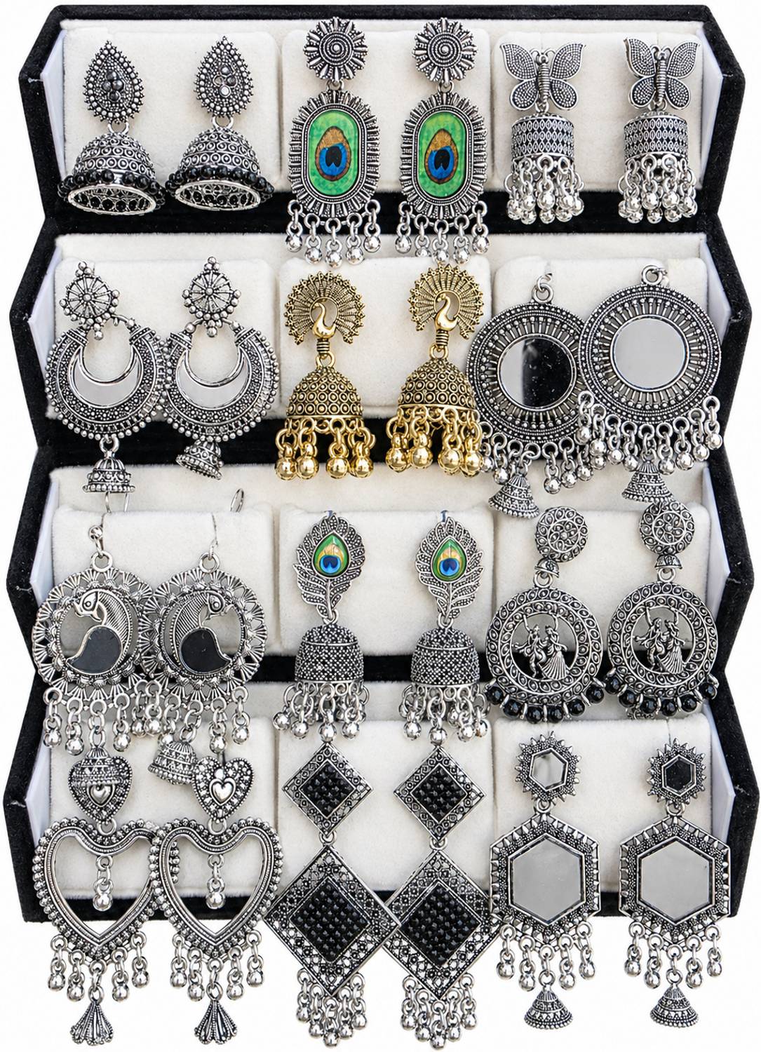 HS Bandhu Premium Set of 12 Earrings Pack of 12 - Image 1