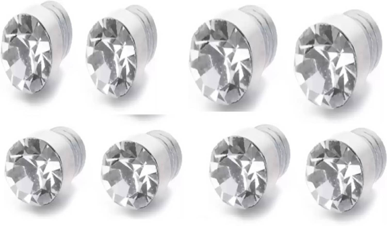 ShobhRam 4 x Silver Nug Magnetic Stud Earring 4mm - Image 1