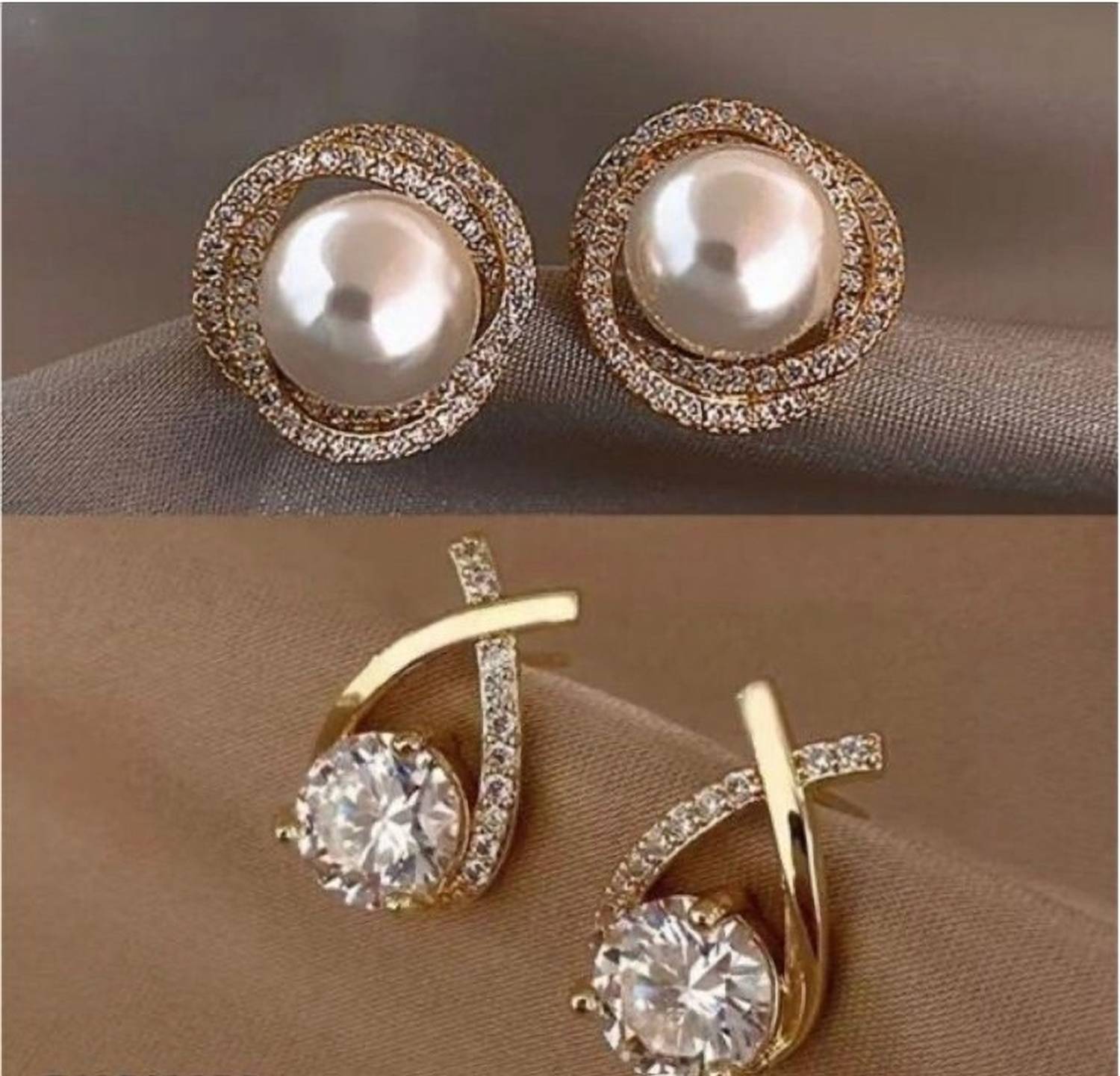 BellaArte Korean Earrings Combo Ad stone Stud western for Girls & Women Cubic Zirconia Alloy Stud Earring