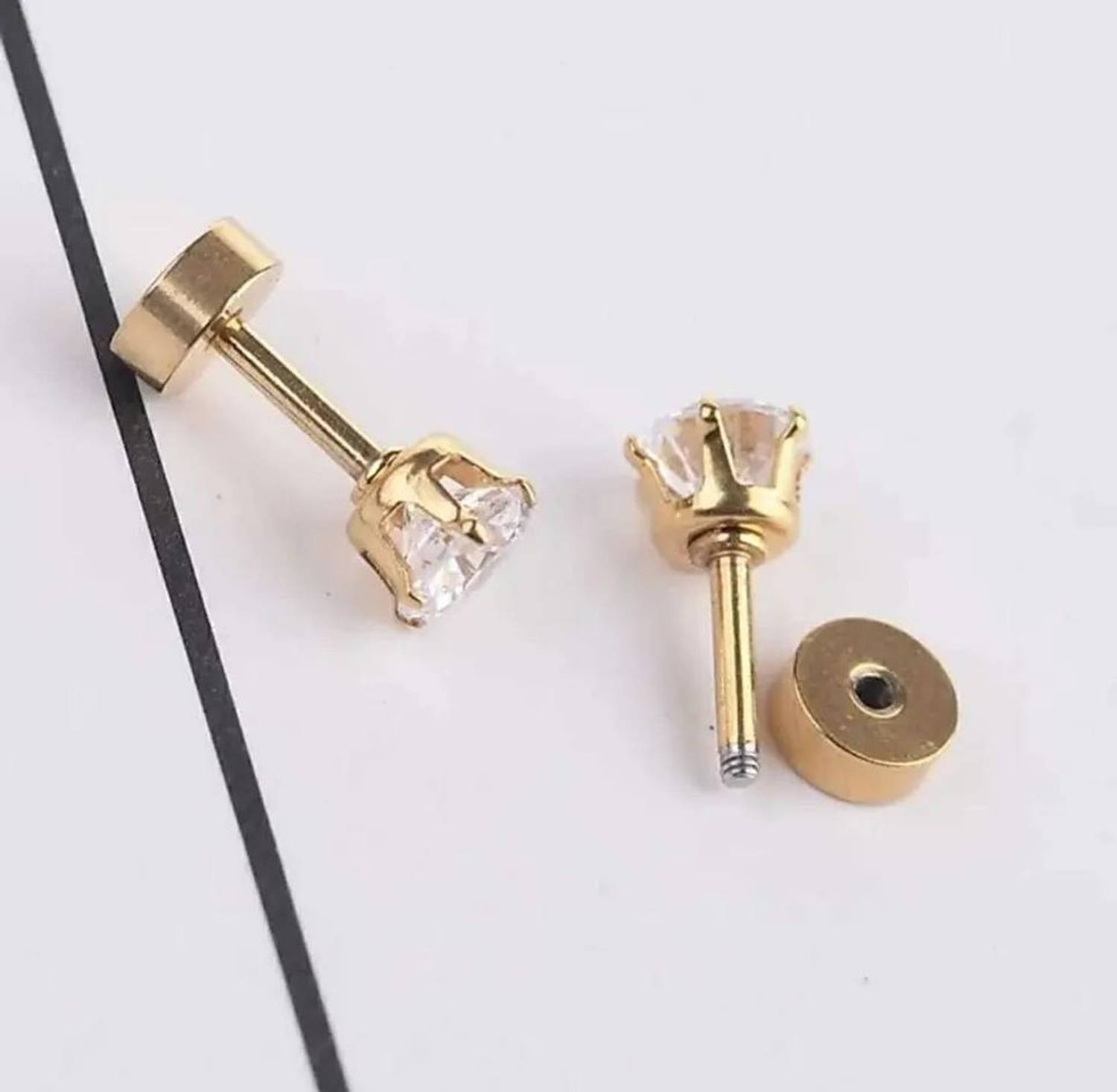 Floky Gold Men's Zircon Stud Earring - Image 2