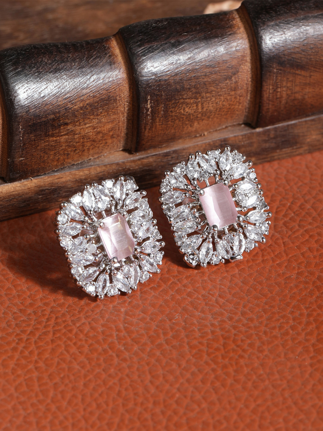 Image of Bhagya Lakshmi Traditional Crystal Alloy Stud Earring
