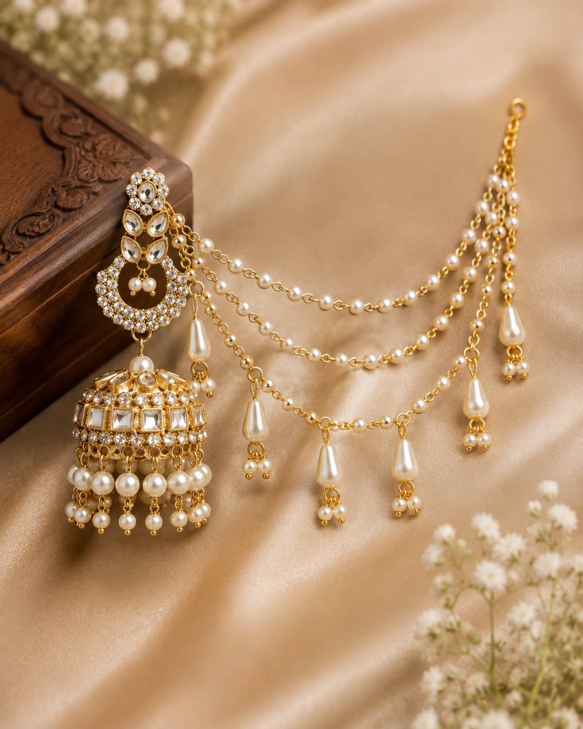 Image of anexus goldenlook Alloy Jhumki Earring, Drops & Danglers