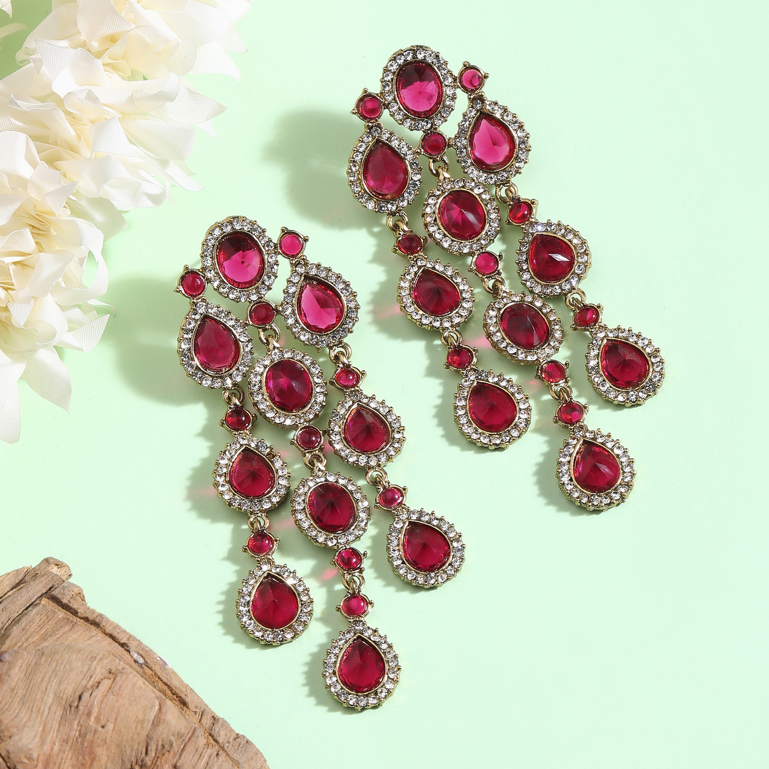 Image of VATSALYA creation D2027Rani Alloy Drops & Danglers
