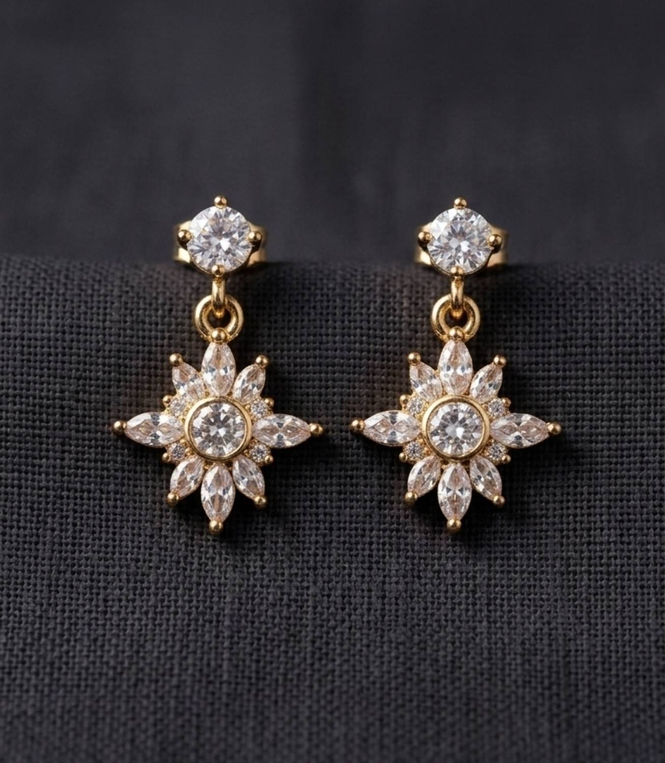 Bravo American Diamond Bali Long Alloy Drops & Danglers