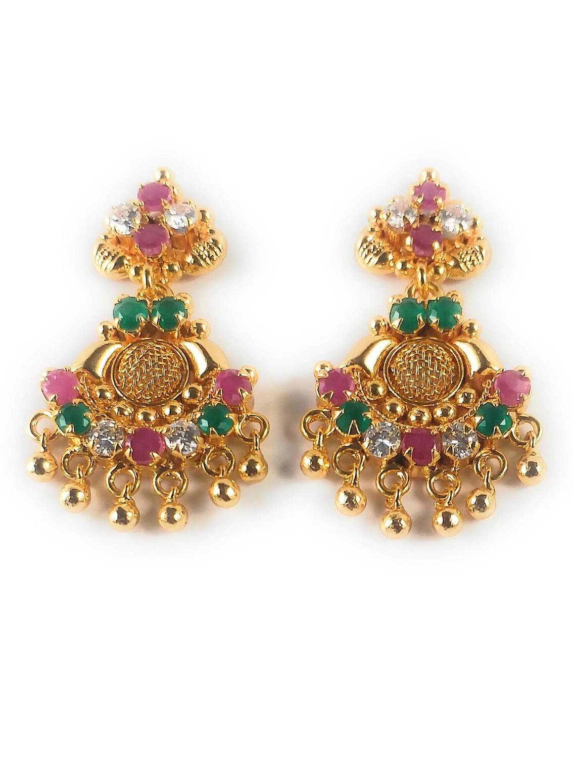 AFJ GOLD One Gram Gold Plated Traditional Trendy Stylish Earrings Alloy Stud Earring