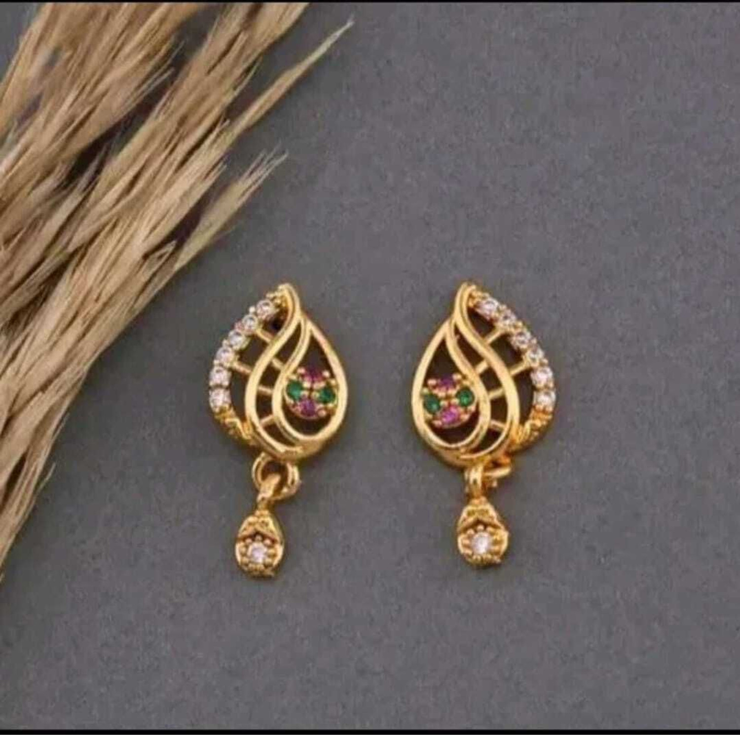 Image of VIAANA CREATION 1 gram gold earrings for womens and girls Alloy Stud Earring