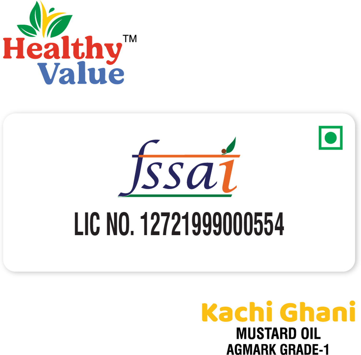 Image of Healthy Value Kachi Ghani (Sarso Oil) 1 Ltr Mustard Oil