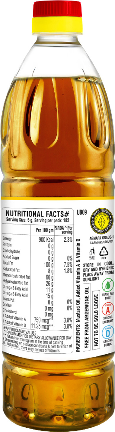 Image of Healthy Value Kachi Ghani (Sarso Oil) 1 Ltr Mustard Oil