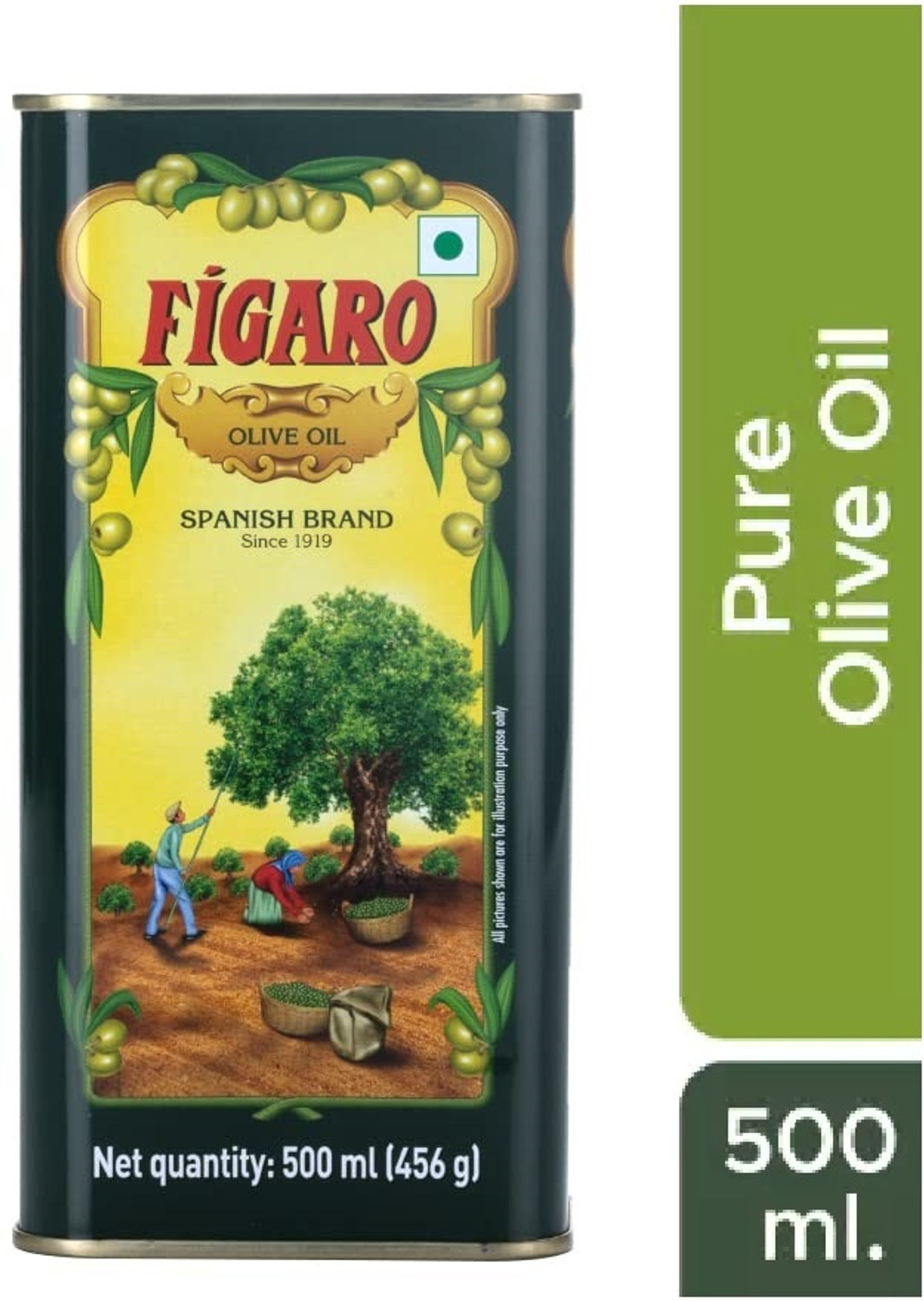 Image of FIGARO Olive Oil Pure Tin 500 Ml Pack of 1 Olive Oil