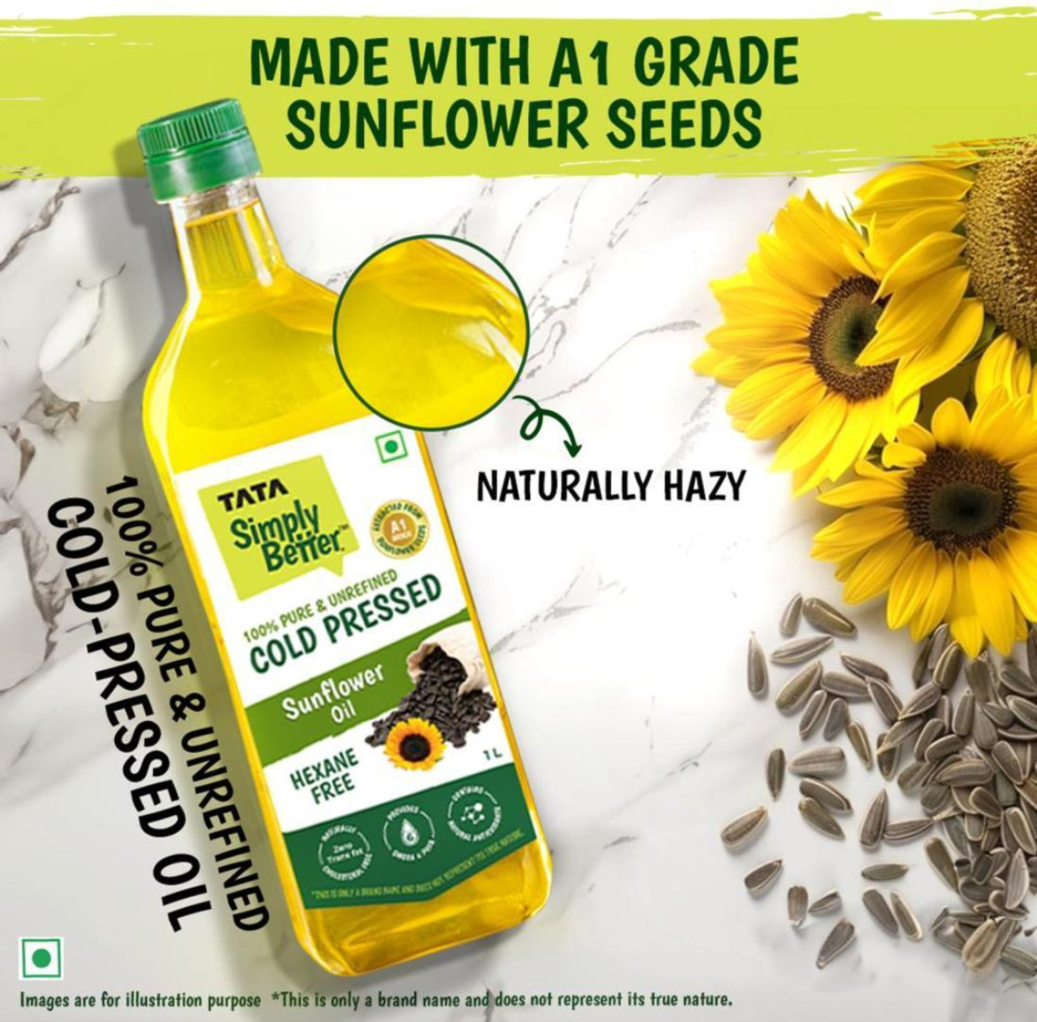 Image of Tata Simply Better Pure & Unrefined Cold Pressed Sunflower Oil