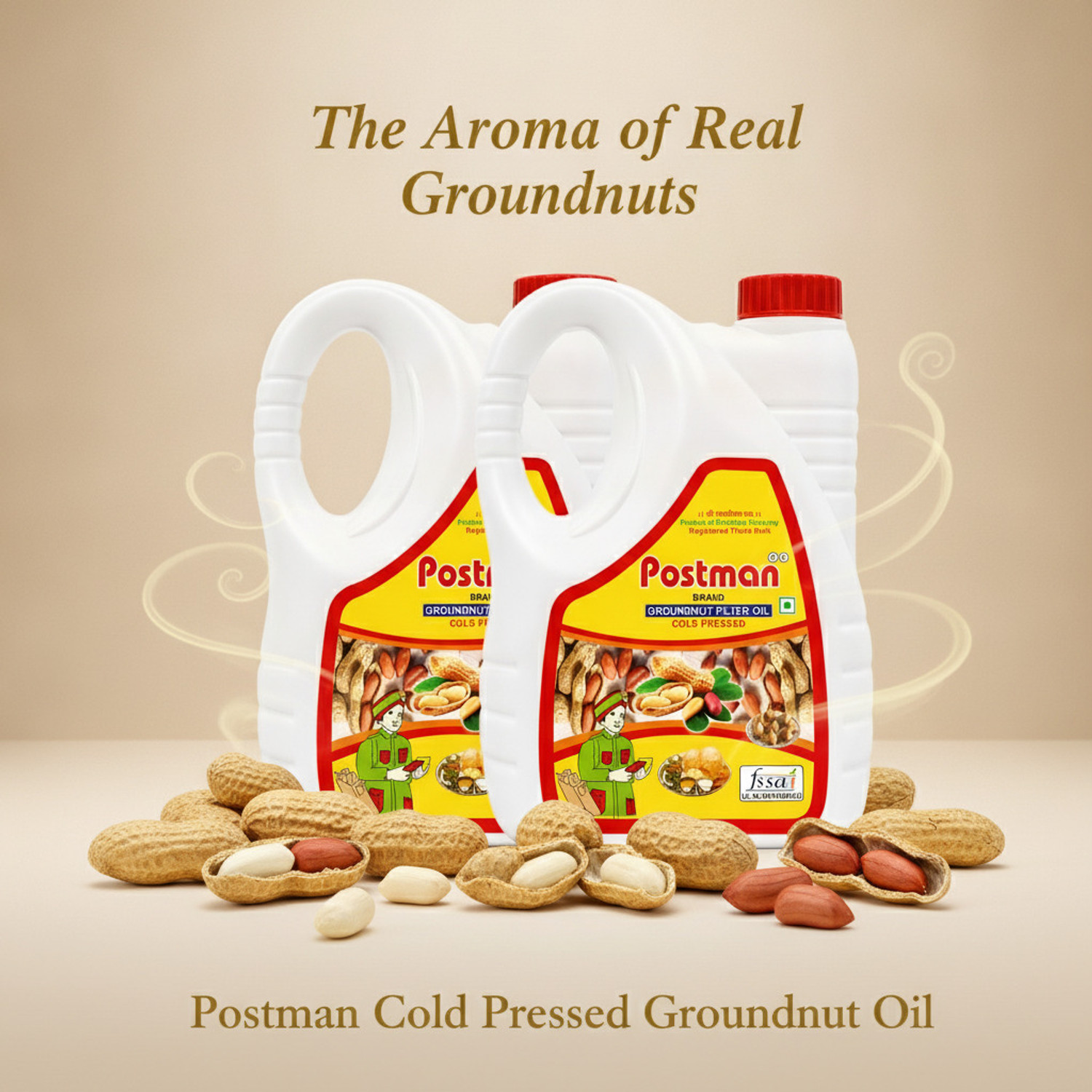 Image of Postman Cold Pressed Moongfali /Peanut /Singdana Double Filtered Groundnut Oil