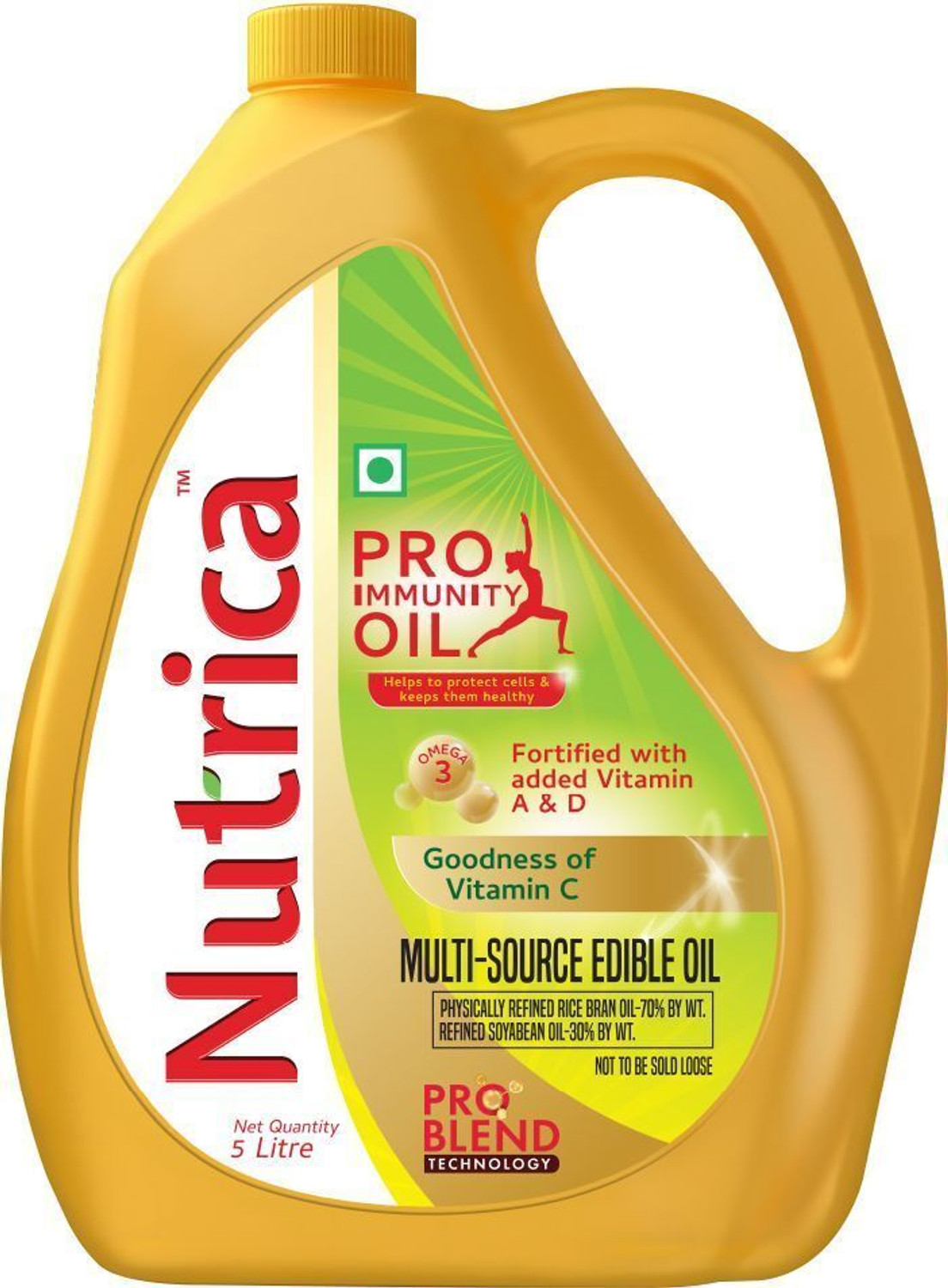 Image of Nutrica Pro-Immunity Oil 5 Litre | Fortified with Vitamins A, D & C | Rice Bran Oil (5 L)