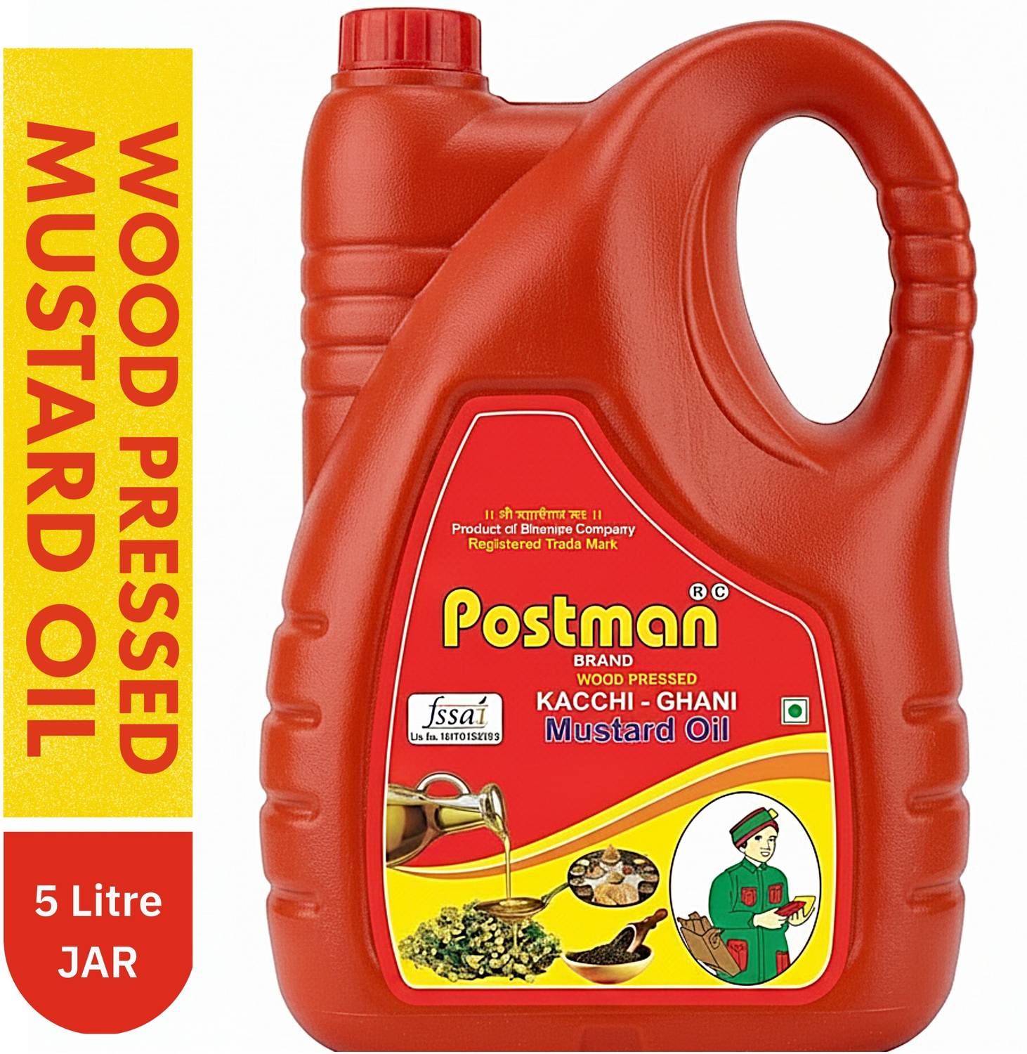 Postman Wood Pressed Mustard Oil 1L - Image 1