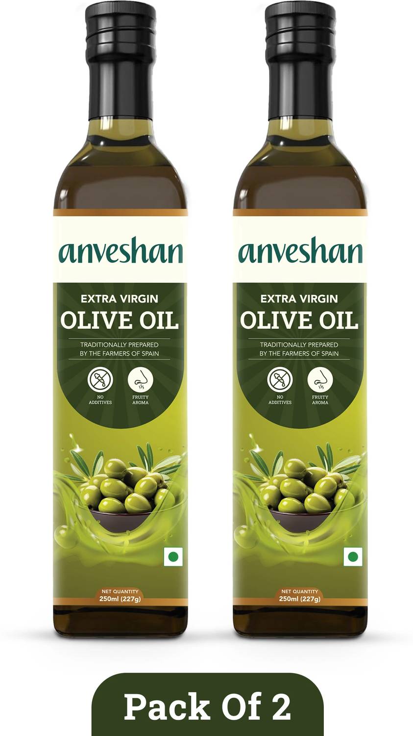 Anveshan Combo Extra Virgin Olive Oil Glass Bottle Olive Oil