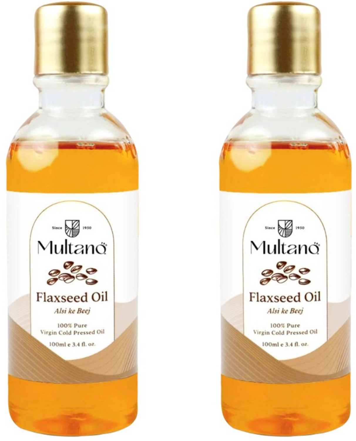 Image of Multano Pro Cold Pressed Flaxseed Oil Pure Undiluted Edible Flaxseed Oil (100ml Pack of 2) Flaxseed Oil