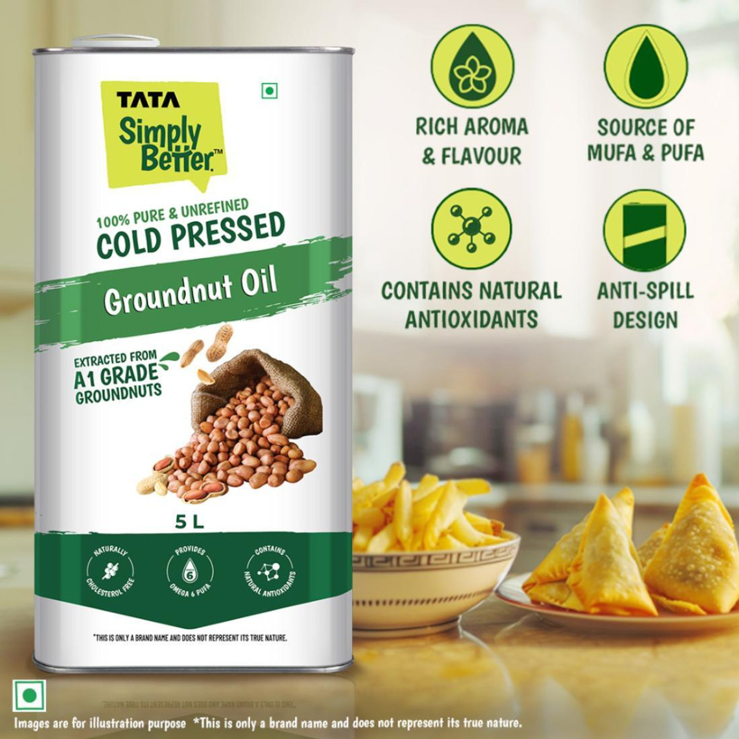 Image of Tata Simply Better Cold Pressed, Pure and Unrefined Groundnut Oil
