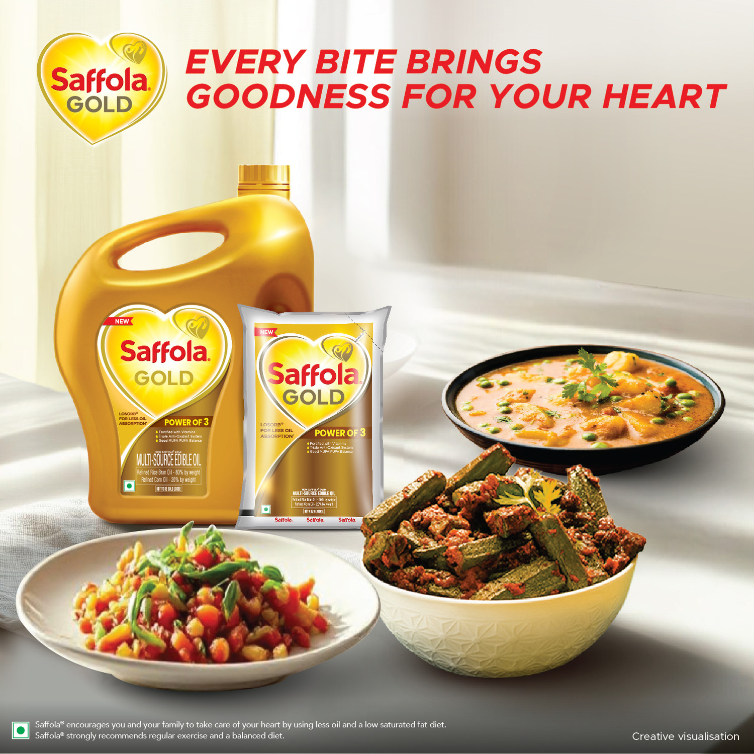 Image of Saffola Gold Rice Bran & Corn Blended Oil