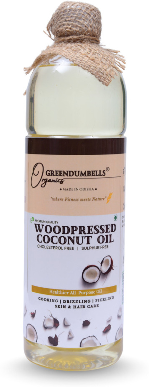 Image of Greendumbells Organics Coconut Oil 1 Litre| For Cooking, Skin care, Hair | Wood Pressed Coconut Oil