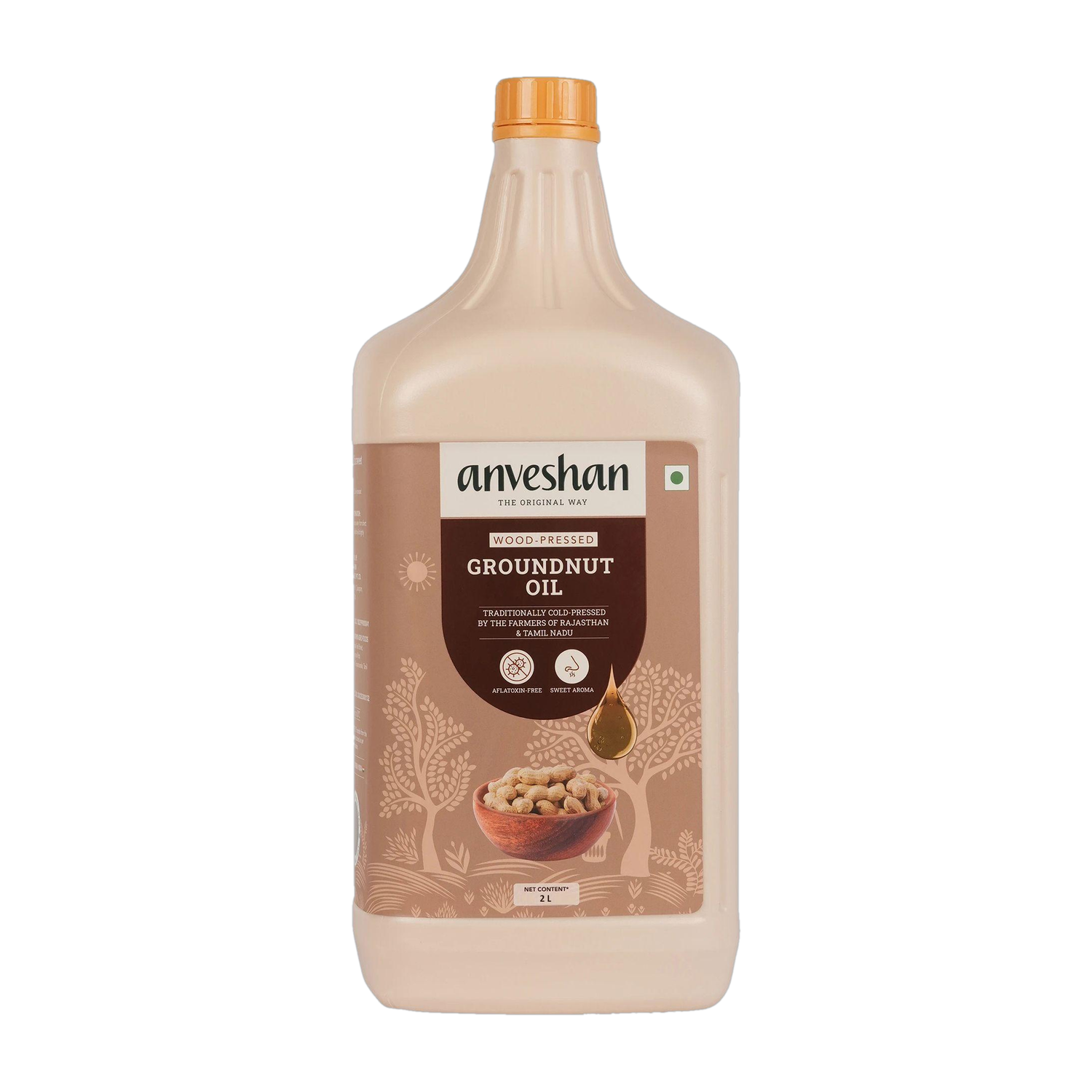 Image of Anveshan Wood Cold Pressed Kacchi Ghani Groundnut Oil