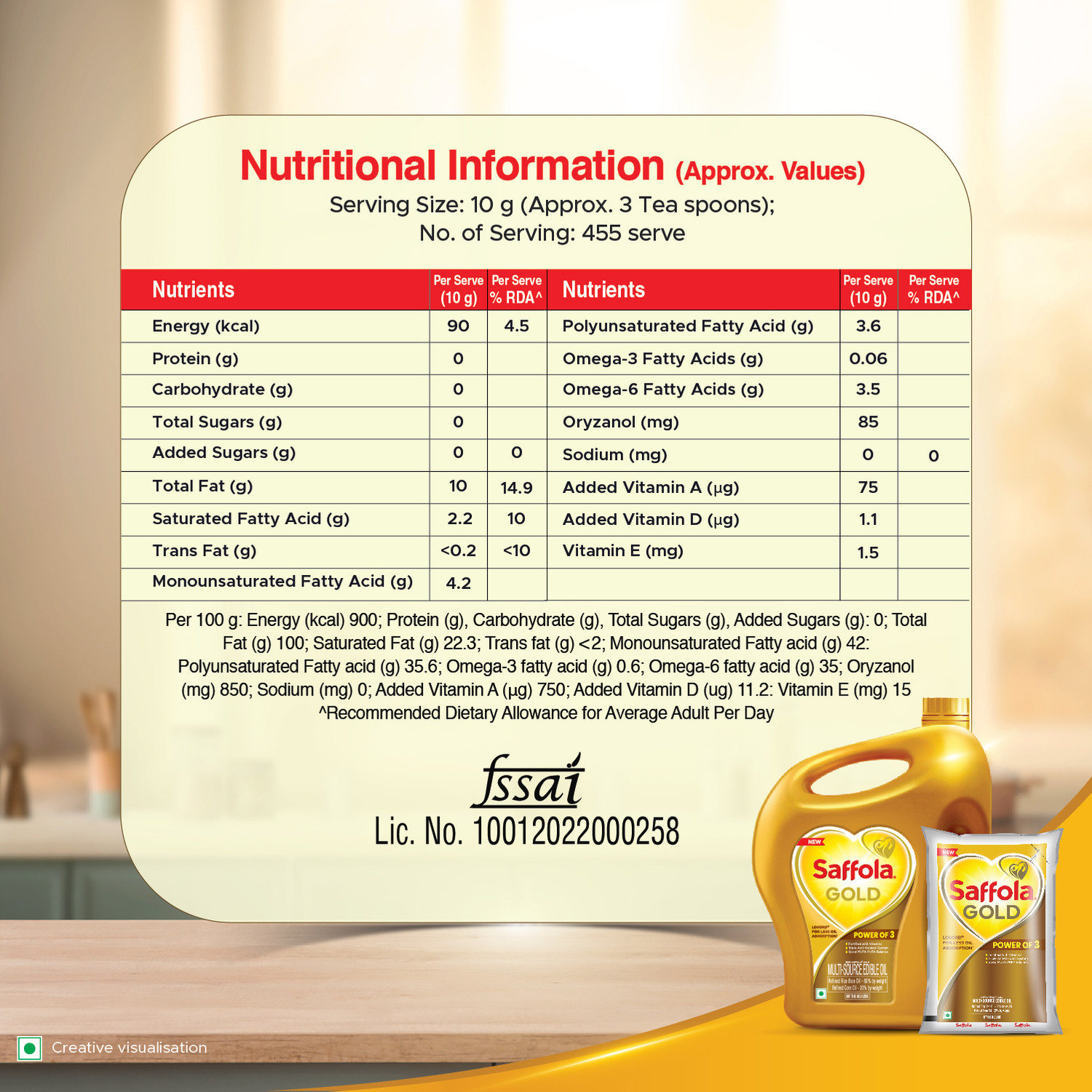 Image of Saffola Gold Rice Bran & Corn Blended Oil