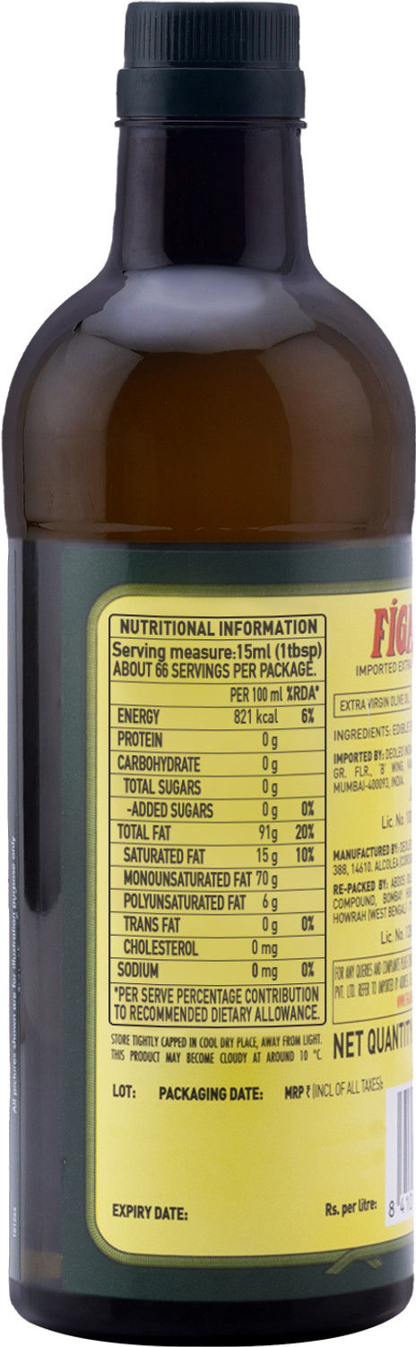 Image of FIGARO Extra Virgin Olive Oil PET Bottle (1000ml) PACK OF 1 Olive Oil